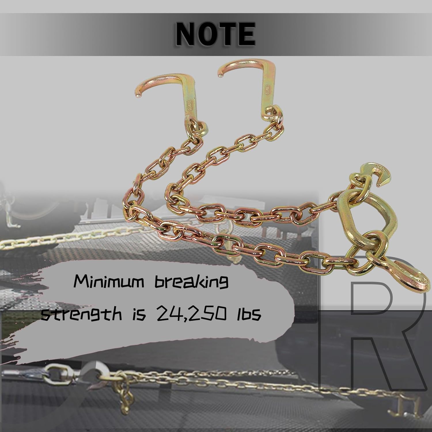 labwork 5/16 X 2 G70 Tow Chain J-Hooks V-Chain Replacement for Flatbed Truck Rollback Wrecker