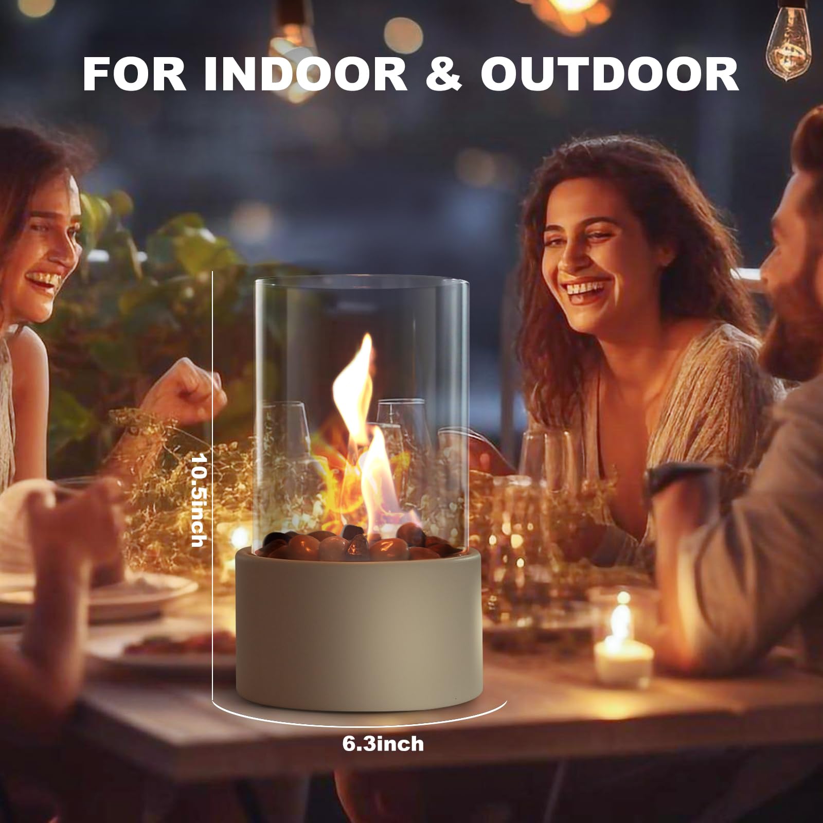 Portable Small Fire Tabletop Fire Pit,Portable Small Fire Pit Bowl with Non-Stop Flame ...