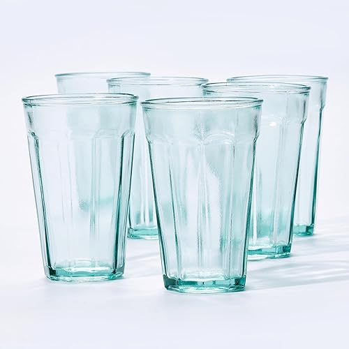 Vidrios San Miguel - Vasos de 16 onzas, hechos de vidrio 100% reciclado, (juego de 6), gran juego de cristalería multiusos para tu cocina, ideal