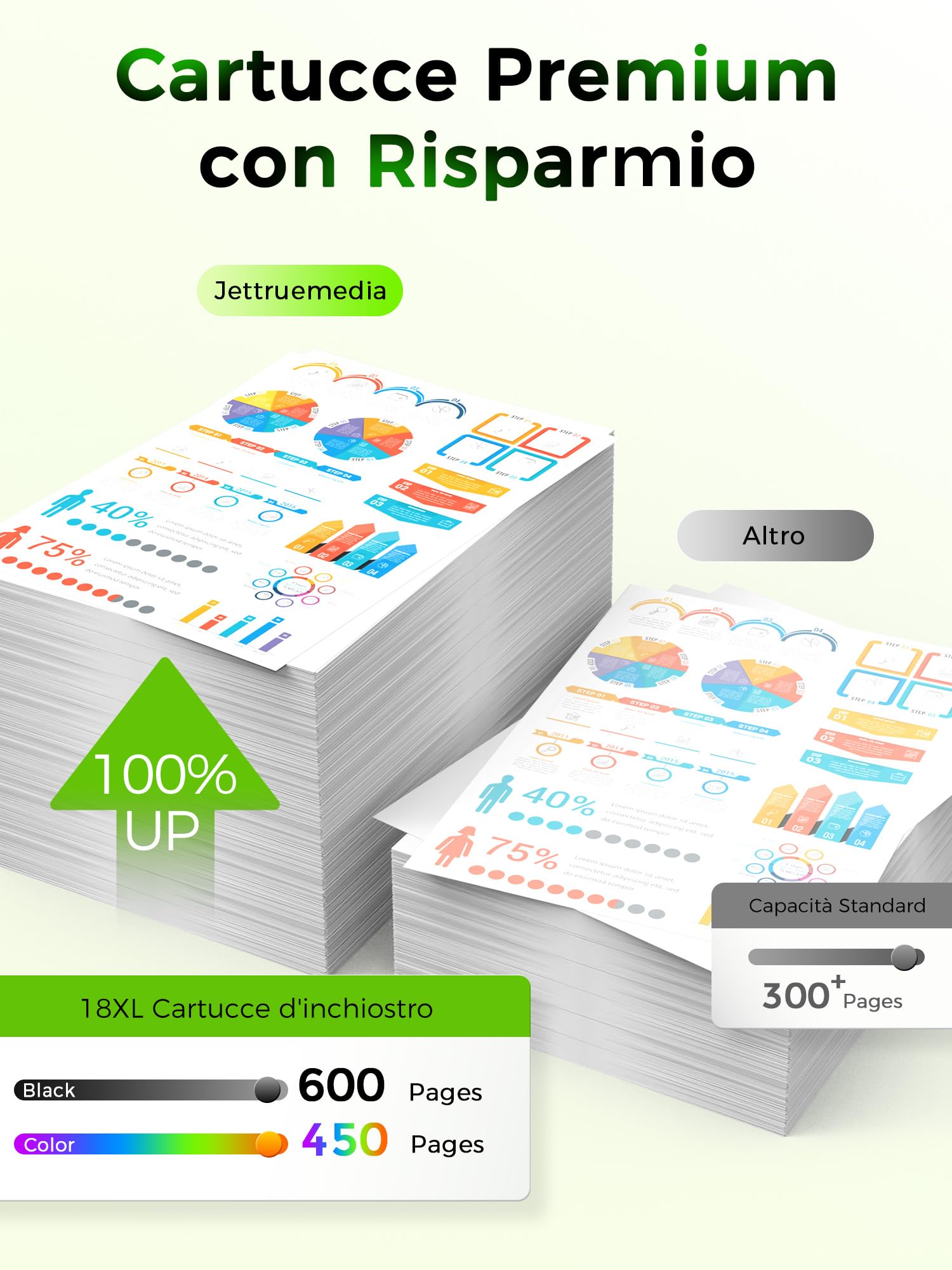 Jettruemedia 18XL Cartucce d'inchiostro Compatibili per Epson 18 XL per Expression Home XP-205 XP-215 XP-225 XP-305 XP-312 XP-315 XP-322 XP-325 XP-405 XP-412 XP-415 XP-422 XP- 425 (18-Pack)