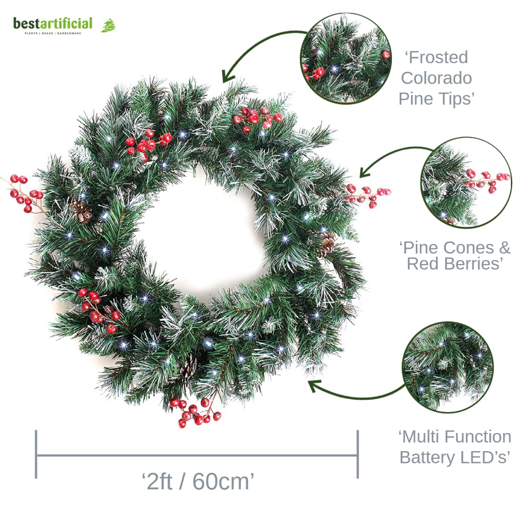 JINGTOPS Ghirlanda Natalizia per Porta con Luci,Ghirlande Natalizie da 40cm,Ghirlanda Natalizia Artificiale con Lettere Natalizie,Natale, Festival,Decorazione ( Ghirlanda d'oro-35 cm