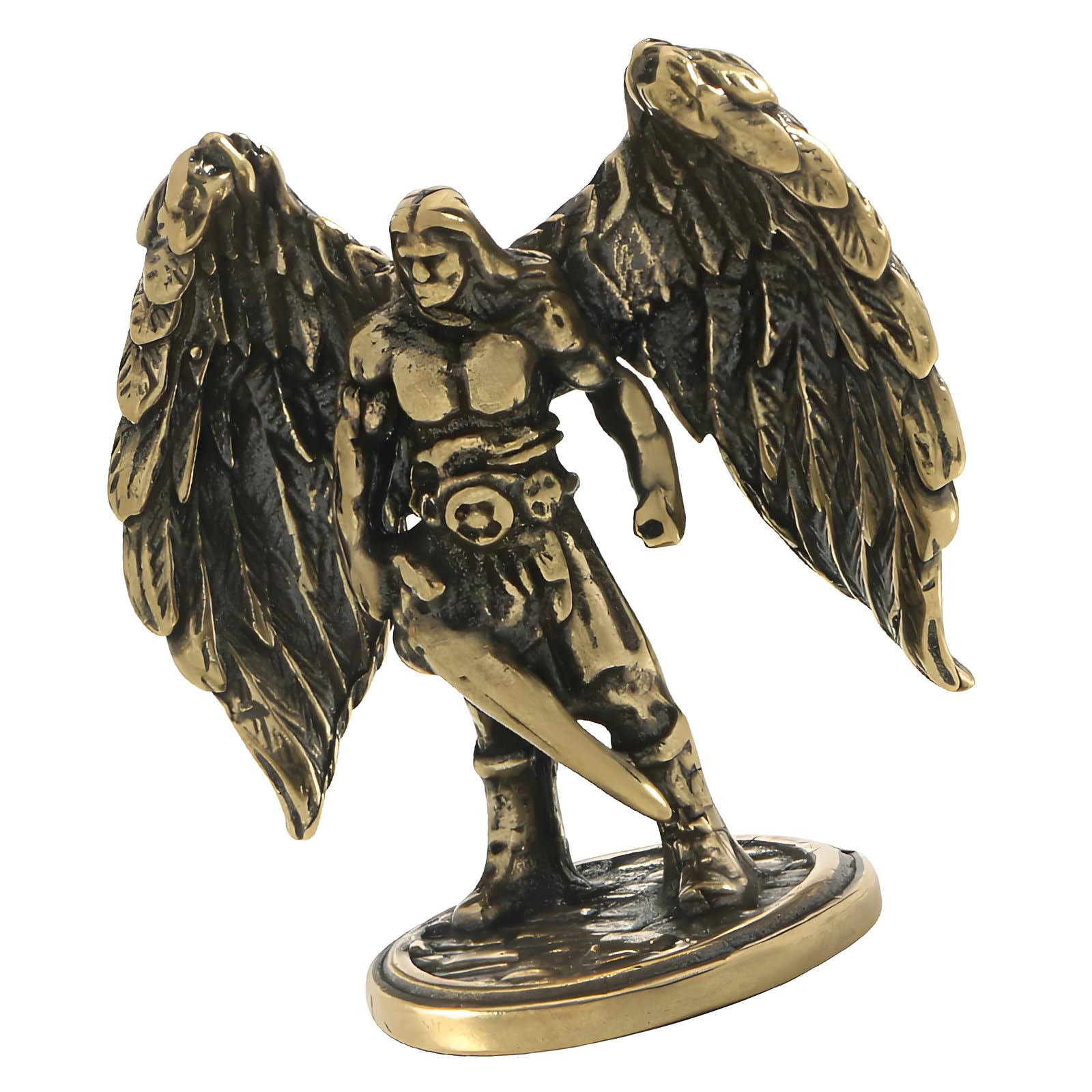LWHZOFR Luxurious Brass Fighter Figurine Museums Delicate Art Object Enhances Living Space and Shelf Aesthetics Bronze Desktop Deck