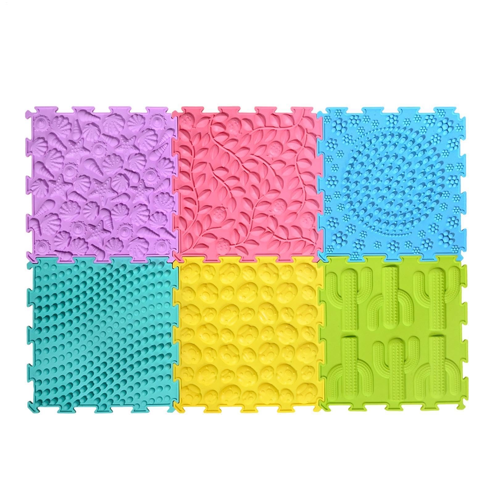 Sensorikmatten Waschbare, Strukturierte Puzzle-Trittpads | Sensorische Bodenmatte für Kinder Vorschulalter Kinderzimmer Wohnbereich