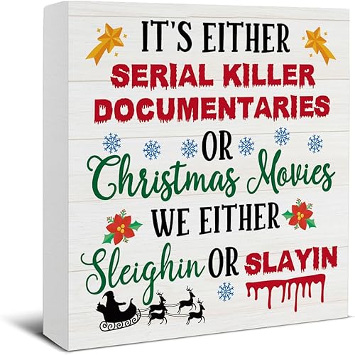 Miniatura 13 de Divertida decoración de Navidad, decoraciones navideñas para interiores, deseos de bastón de caramelo y besos de muérdago, letrero de madera rústico