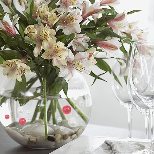 Miniatura 8 de LIOOBO Perla de relleno de jarrón de Navidad cuentas flotantes para decoración de jarrones, cuentas rojas y blancas para centros de mesa, 500