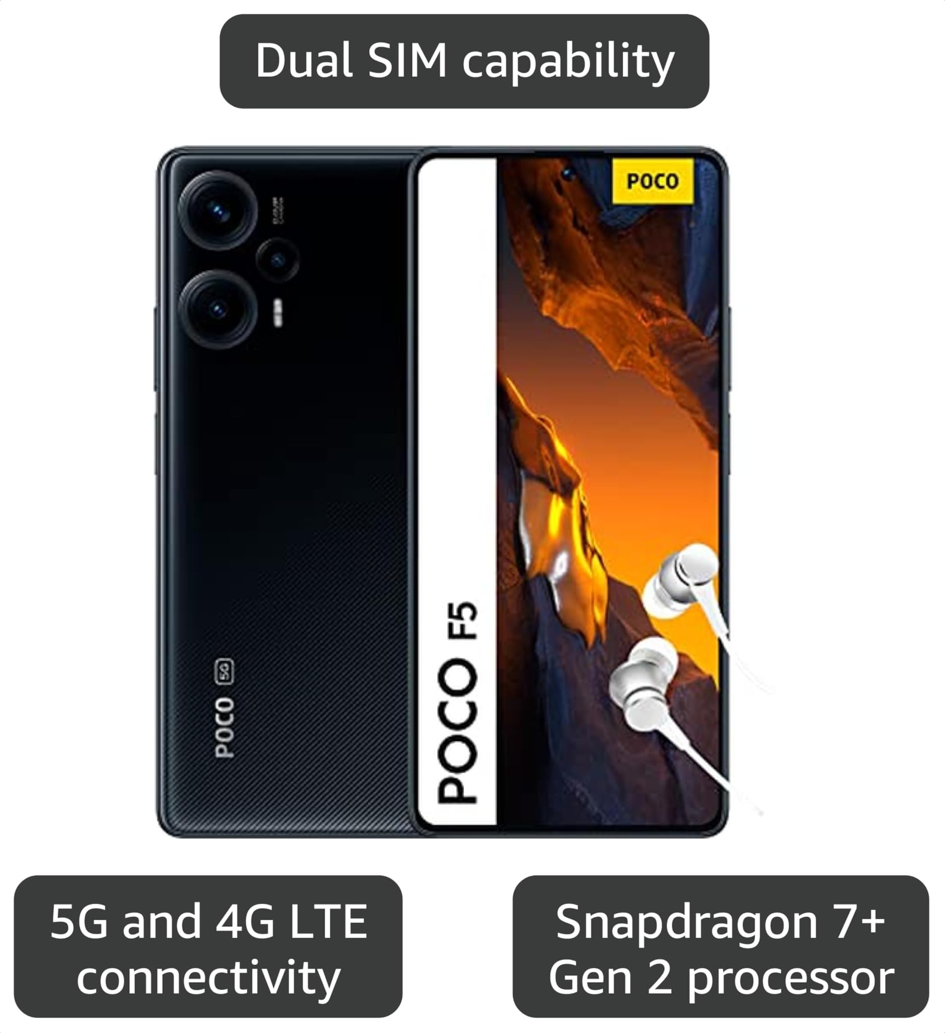 Amazon.com: XIAOMI Poco F5 5G + 4G LTE 256GB + 8GB Global Version