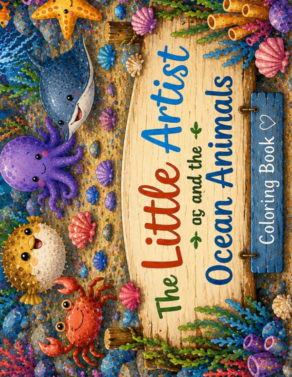 The Little Artist and the Ocean Animals: Fun Underwater Coloring Pages for Kids Ages 3-8