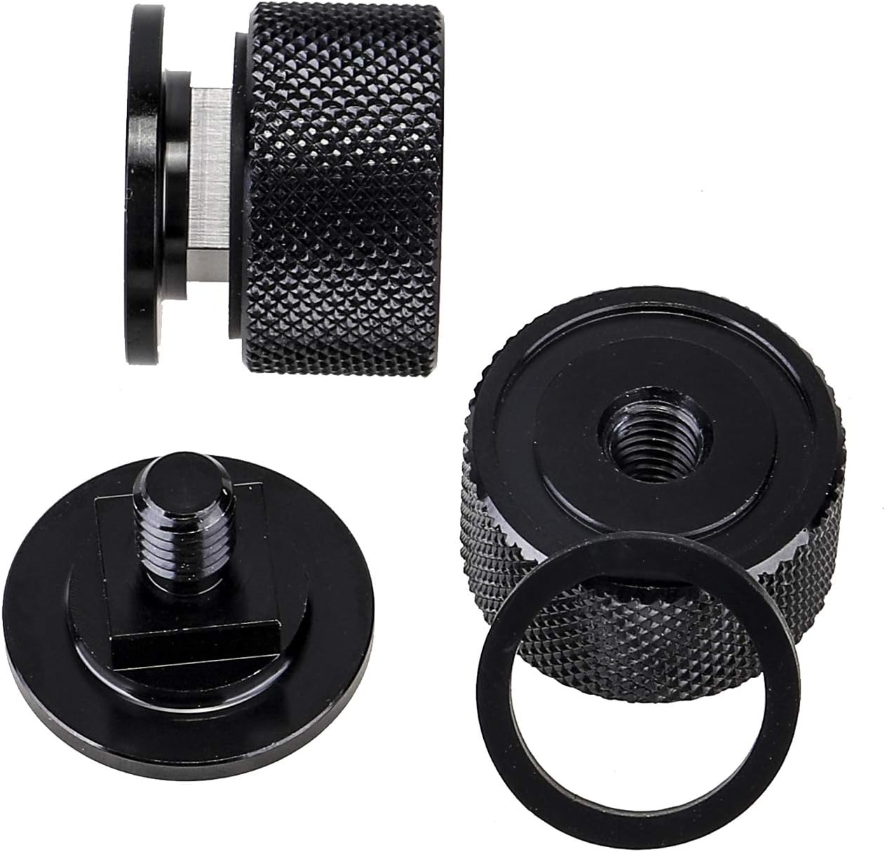 3mirrors Welding Hood (Pipeliner) Helmet Fasteners Black Headgear Replacement Parts Accessories Screws Flip Hood Aluminum - Anodized w/Silicone Washer Non-slip 1 Pair