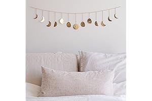 Moon Phase Wall Hanging: Aesthetic Gold Metal Moons Garland
