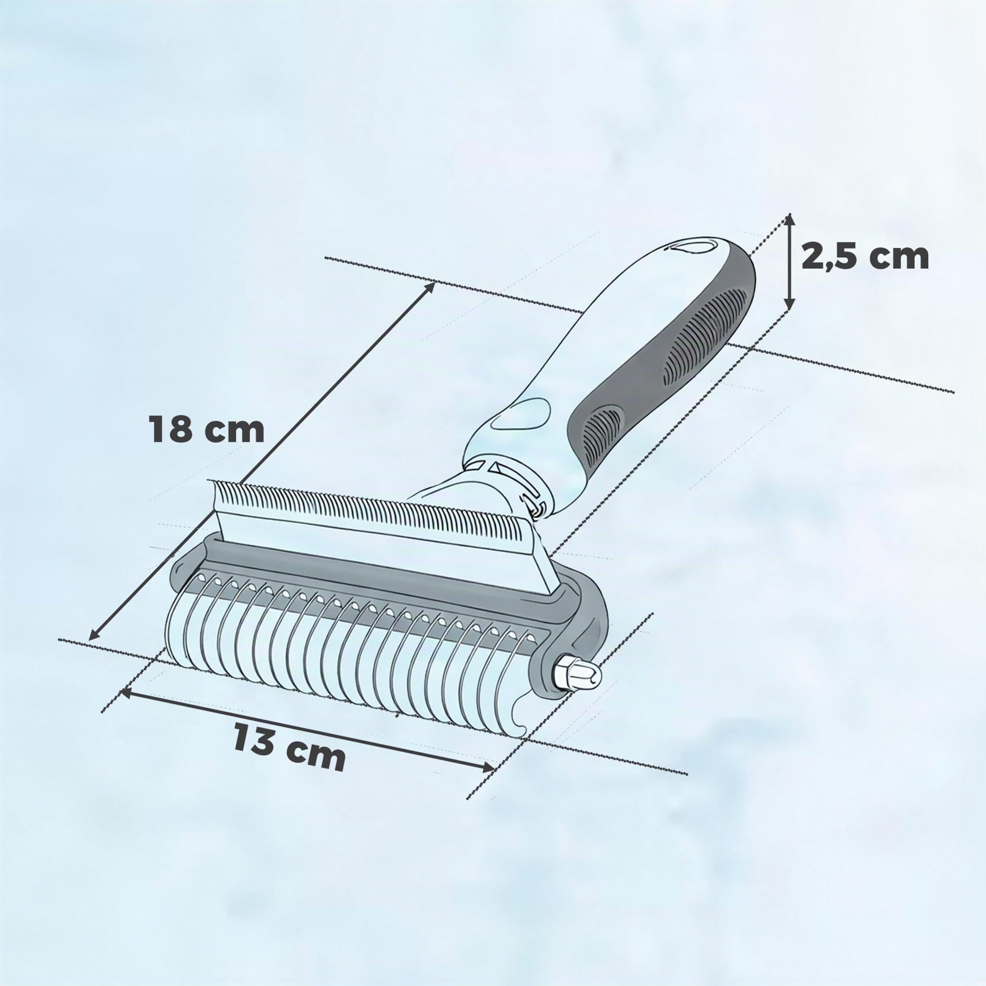 Brosse pour chiens et chats à poils longs - Grand peigne professionnel démêlant et brosses démêlant pour chiens, chats persans et animaux de compagnie à poils courts (Grand)