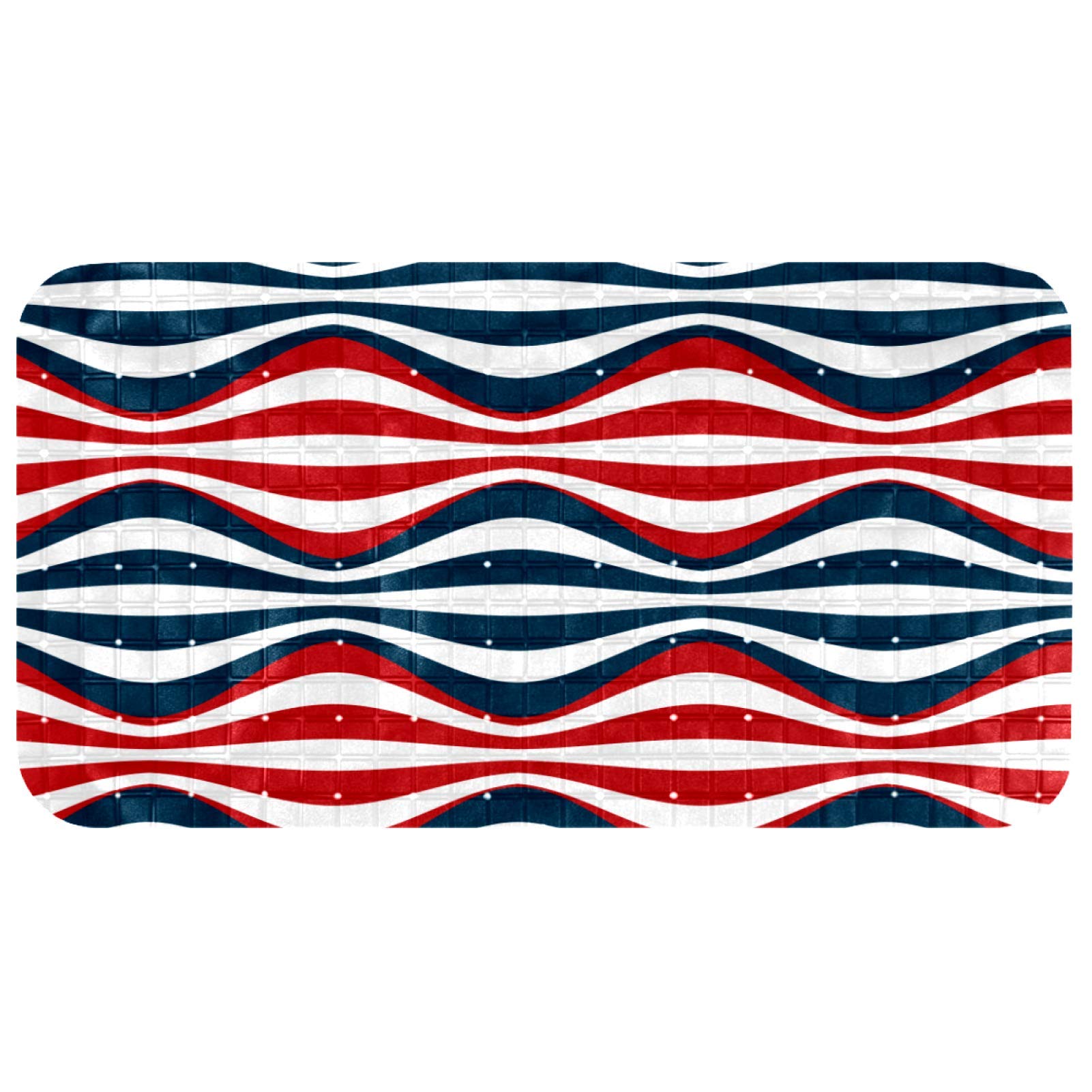 Tapis de bain doux bébé Bennigiry ovale motif rayures