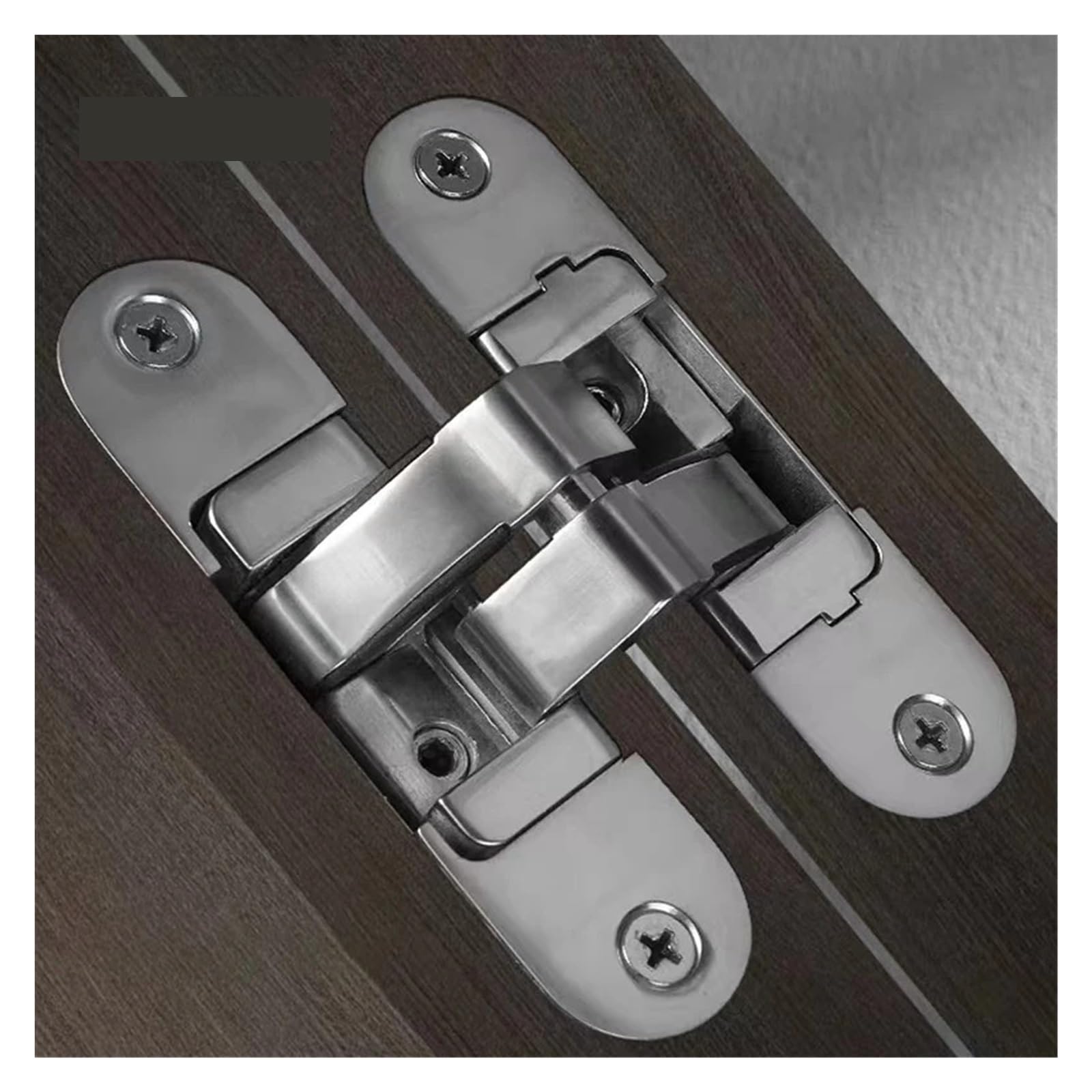 Bisagras Bisagra cruzada oculta | Bisagra de puerta invisible, puerta plegable plana ajustable de 180 grados, bisagra de puerta de madera oculta(Small left 2)
