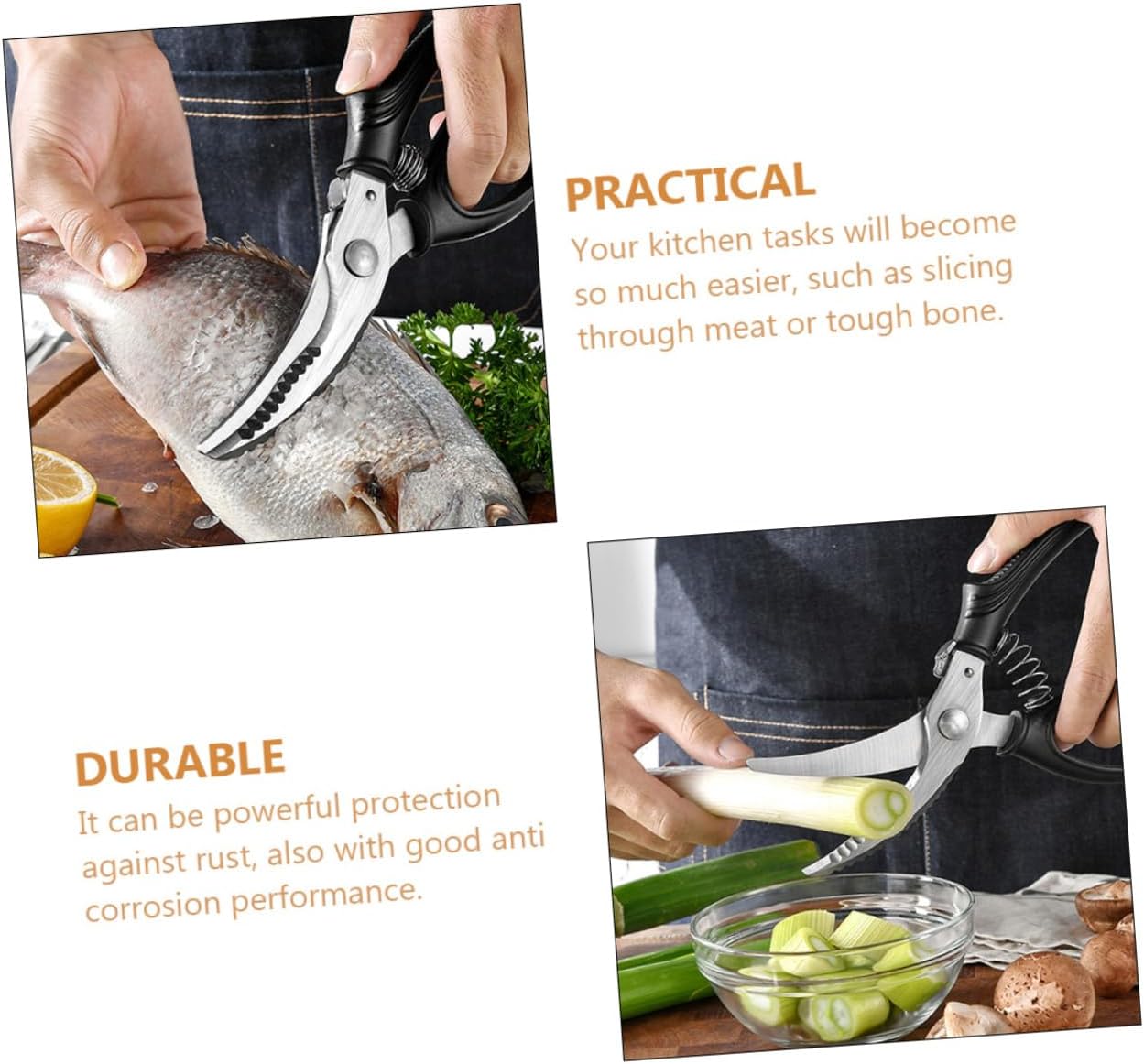 Heavy Duty Chicken Bone Scissors Kitchen Shears for Food Processing Poultry Scissors