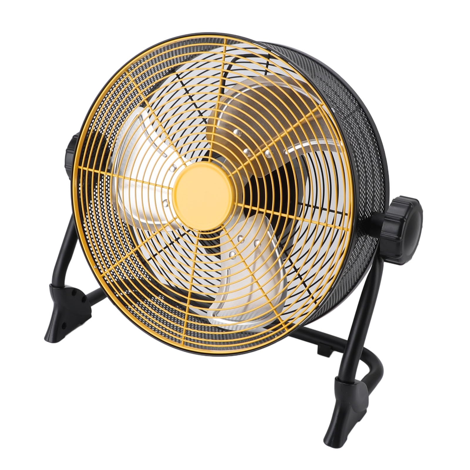 Eujgoov Hochgeschwindigkeits-Bodenventilator aus Metall, Industrieventilator mit Einstellbarer Geschwindigkeit und Wiederaufladbarem Akku für den Außenbereich in Garage und Dachboden