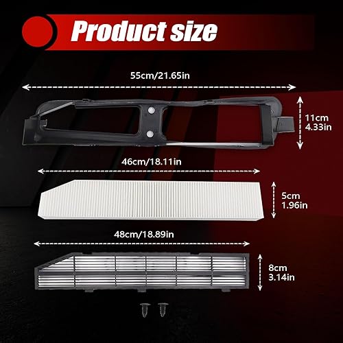 Miniatura 5 de FZJDSD Kit de carcasa y filtro de aire de cabina negro compatible con Jeep Grand Cherokee 1999-2010# 82208300 82208300K ACC Juego de filtros de