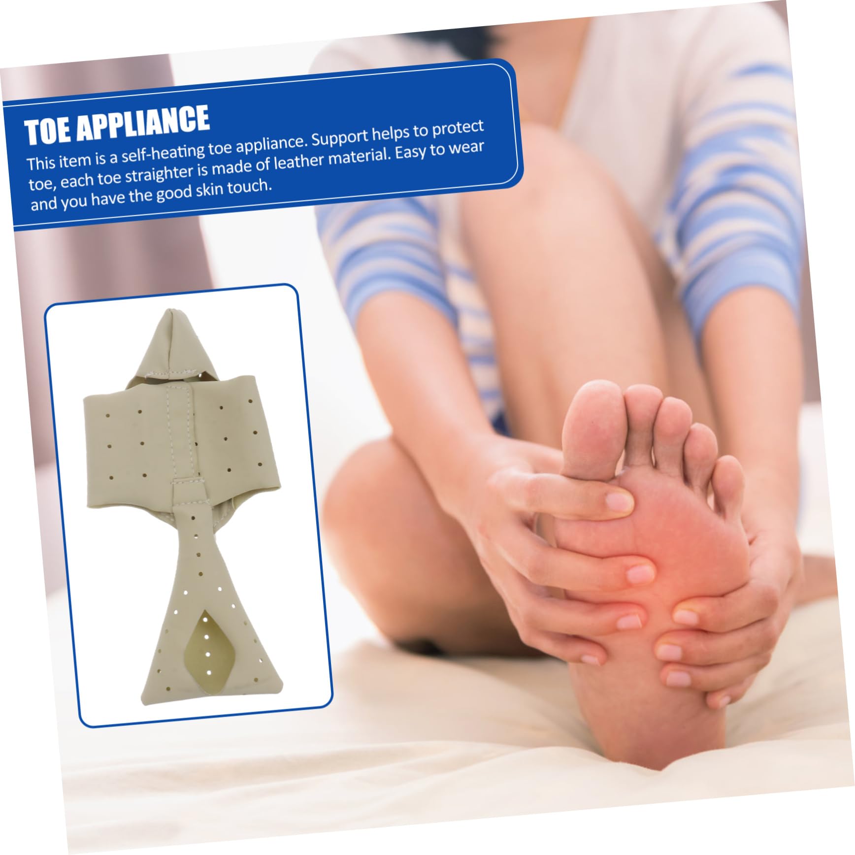 FRCOLOR Thumb Bunion Relief Brace for Women and Men Appliance Leather Straightener Hallux Tape Size m