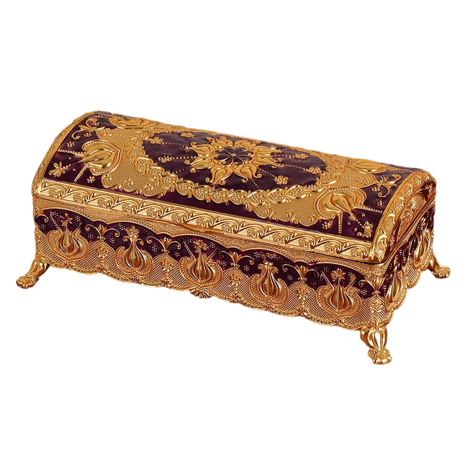 Qusinfc Zincs Alloy Enameled Trinket Box for Organizing and Protecting Jewelry Accessories Holder for Necklaces and Earrings Old Coating Jewelry Box
