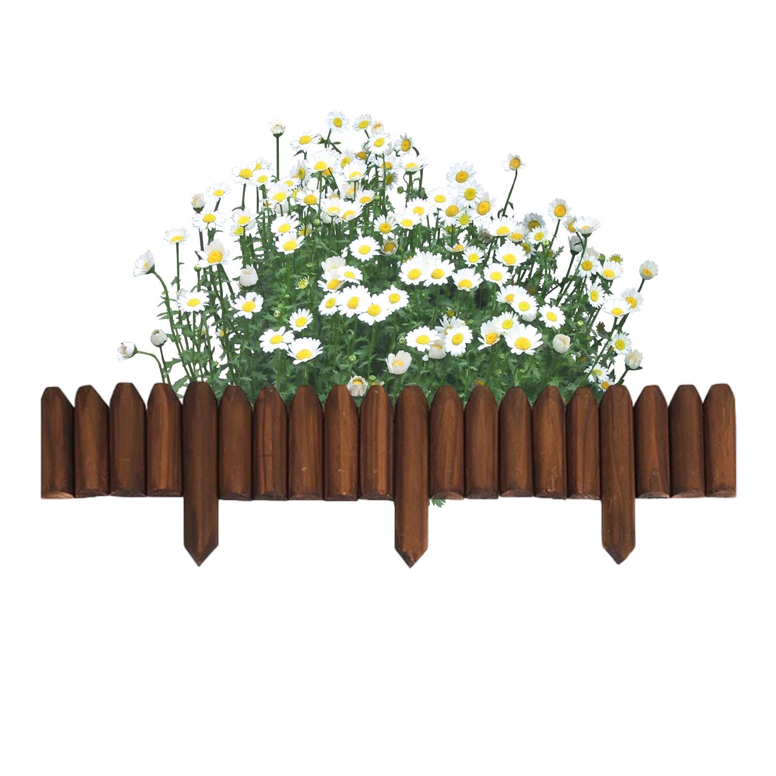 Recinzione corta da giardino, pannelli di recinzione, protezione per porte | in legno – No Dig – recinzione paesaggistica per prato, aiuole, bordi decorativi flessibili