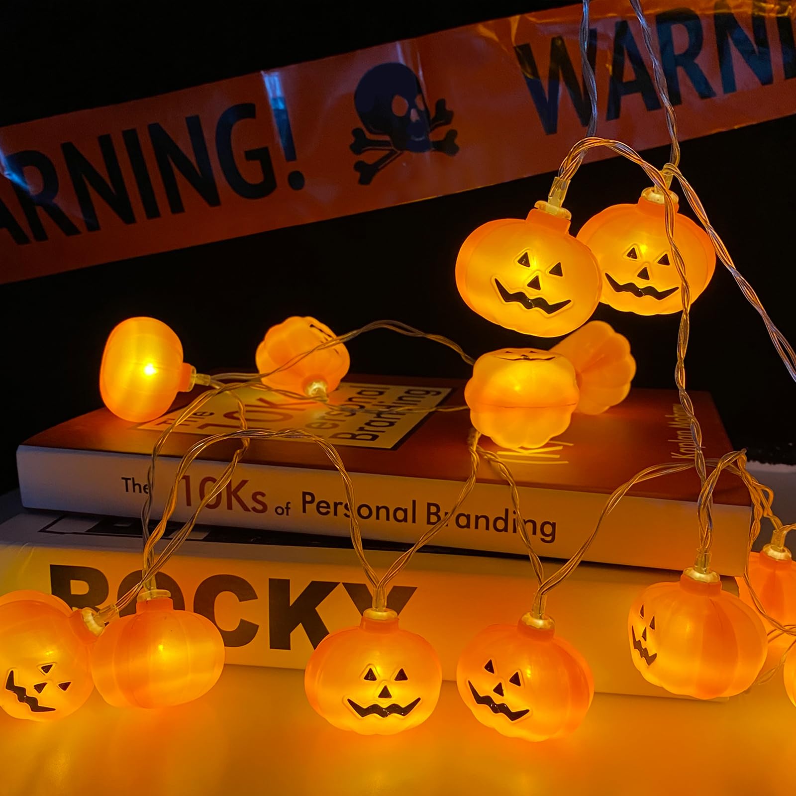 Halloween Kürbis Lichterkette - 1,5m Mit 10 LED Lichtern, Batteriebetrieben