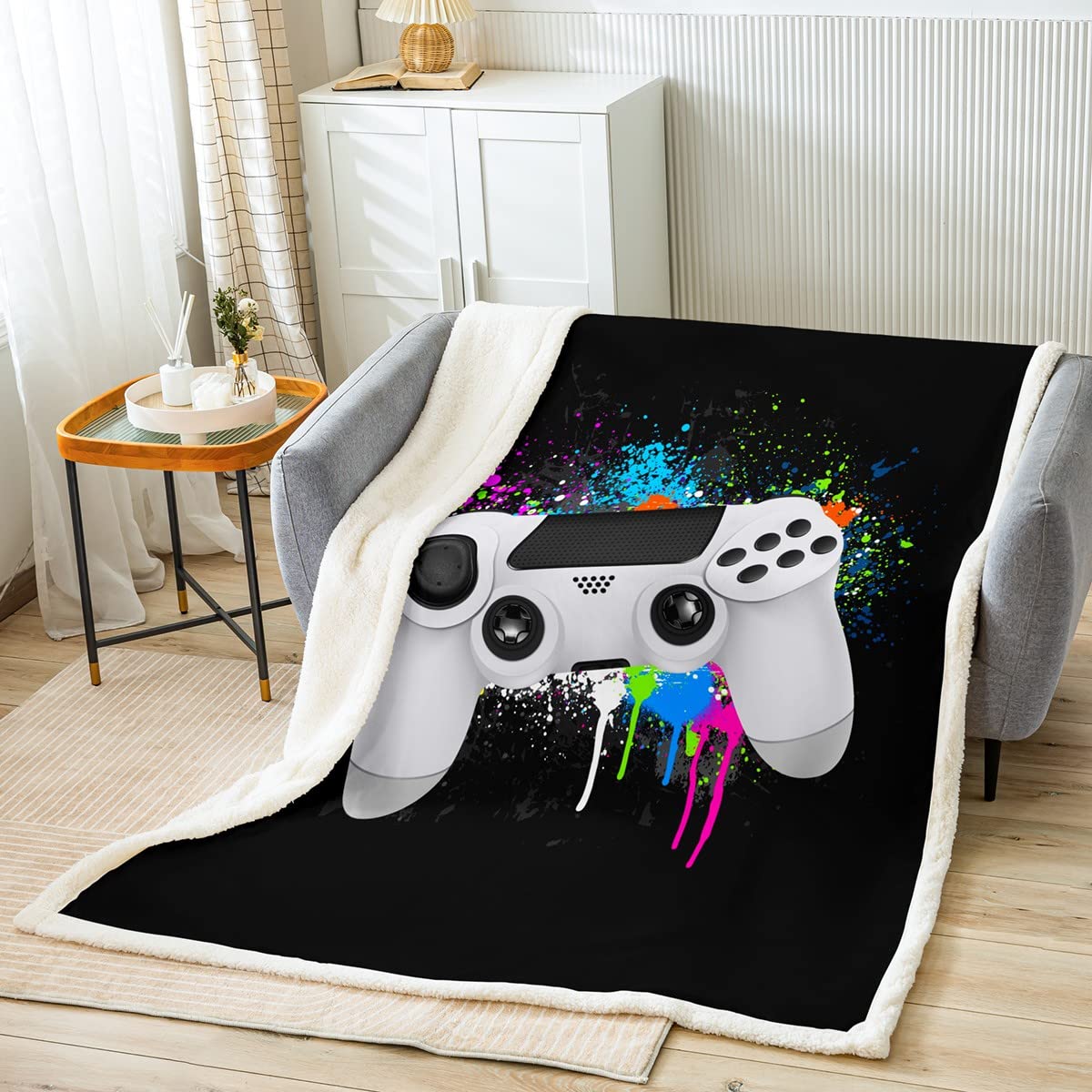 Coperta per Bambini Hippie Graffiti Coperta in Pile per Divano Letto