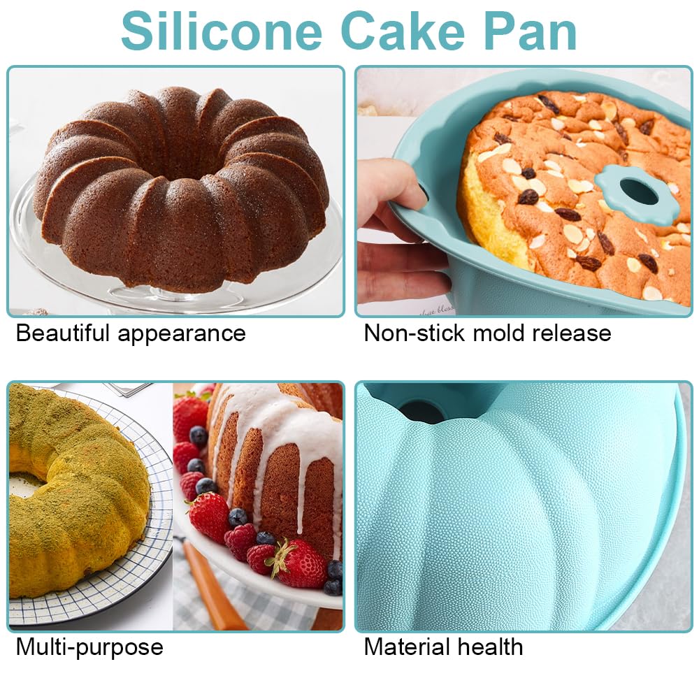 Moule à Kouglof Silicone 25 Cm Anti-Adhésif - Grande Capacité, Réutilisable, Pour Gâteau, Brioche, Bundt Cake, Gelée