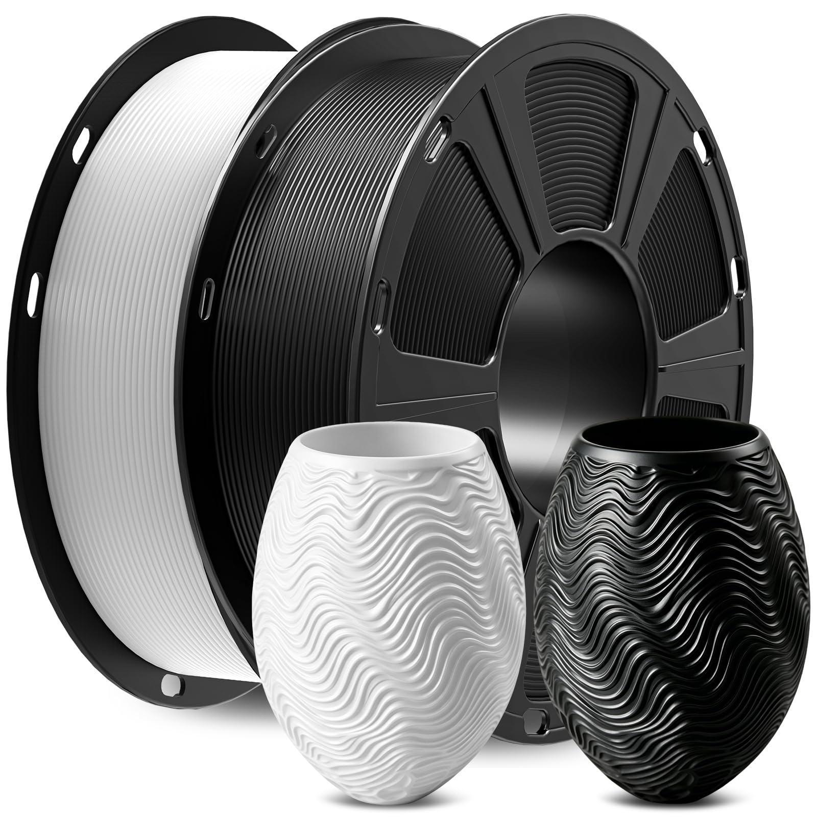 GIANTARM 2PC PLA 3D Printer Filament 2kg Spool, 1.75mm +/-0.03mm, 1080 Feet per Roll, Vac…