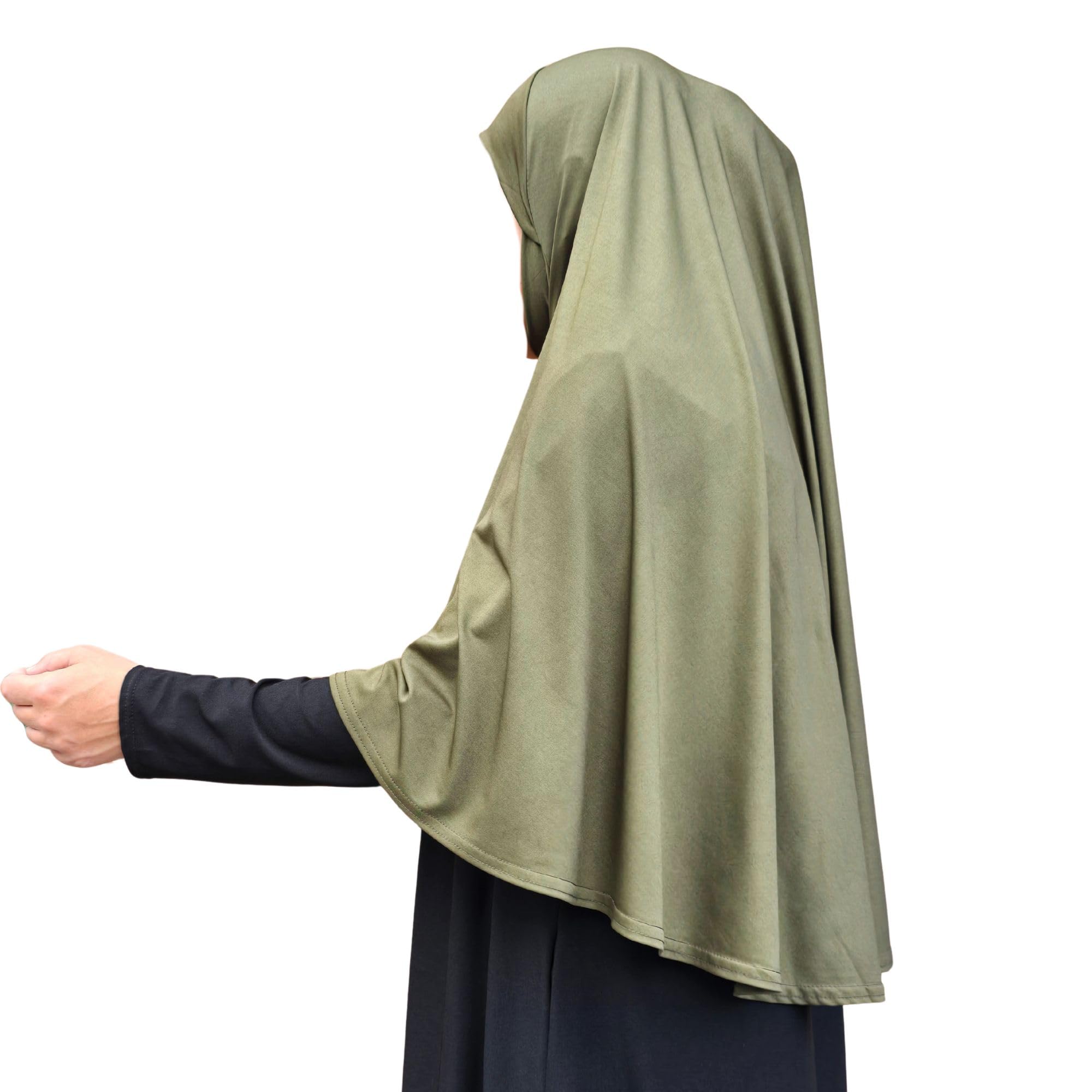 Yaqeen aparell Women´s XL one piece instant Hijab with chin cover al Amira Instant Hijab Ready to Wear Soft Head Wrap Muslim Head Scarf Pull on Headwear (Khaki)
