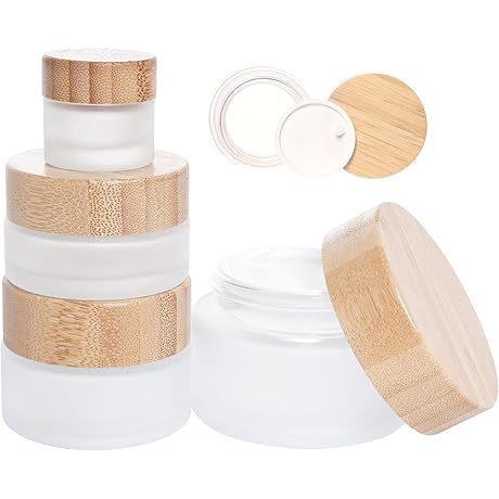 Miayon Frosted Glass Cosmetic Cream Refillable Jars
