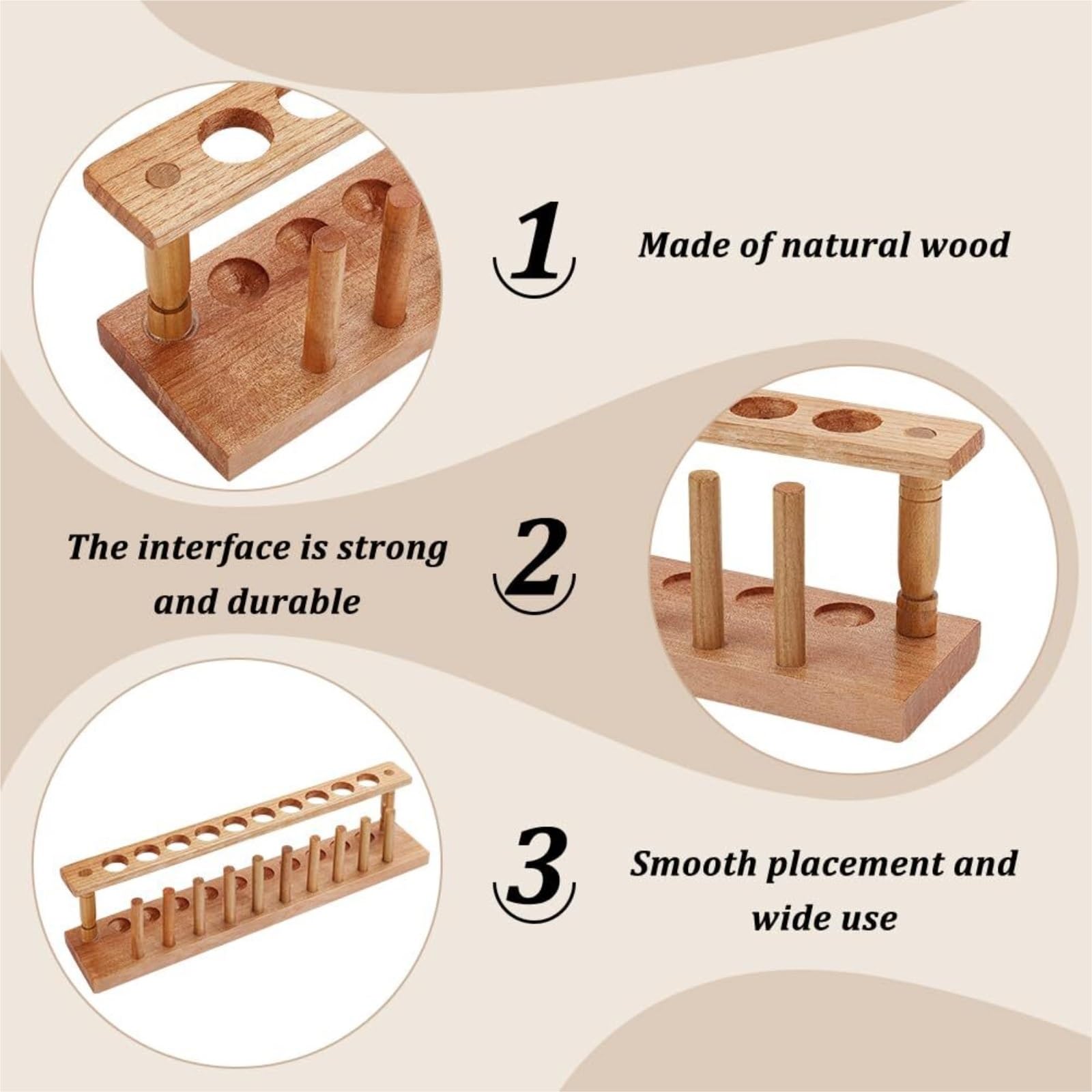 Experimentos Científicos Soporte For Tubos De Ensayo Madera 10 Agujeros con Rejilla Secado For 20 Mm Laboratorio De Química