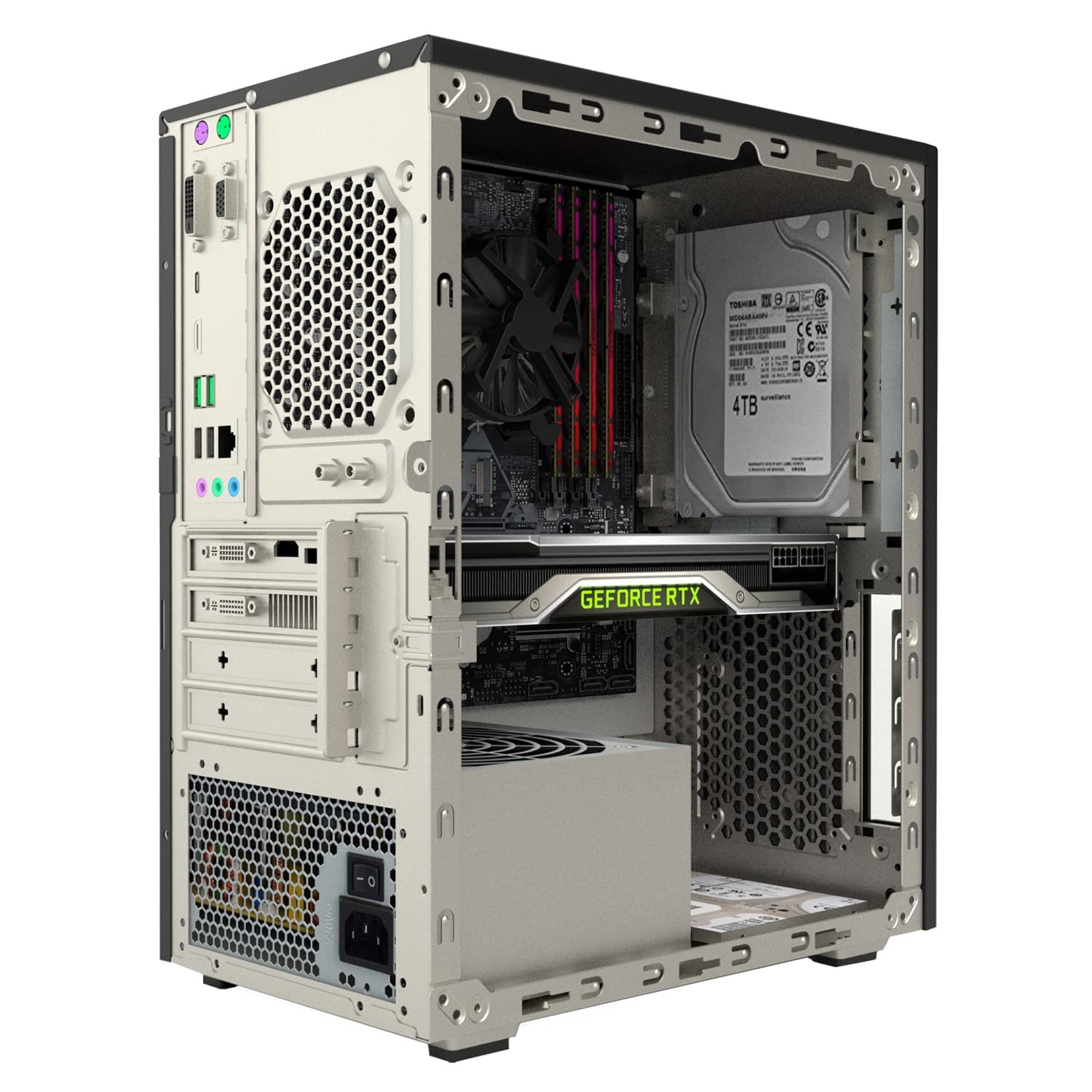 Itek SMALLCOM-P Case Mini Tower, mATX, USB3, 2XUSB2, Type-C, Mesh, Nero