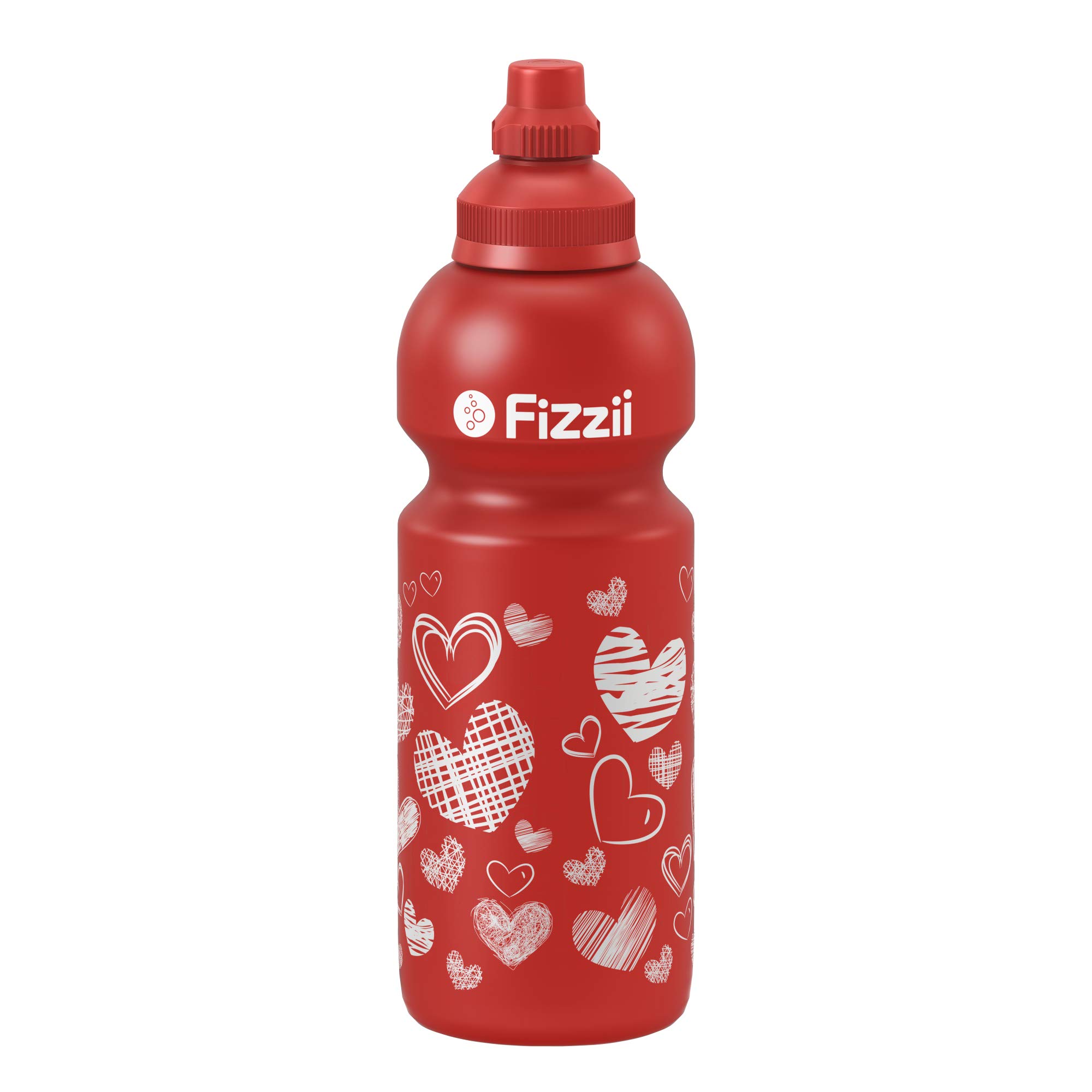 Fizzii 600ml Horse Design Plastic Water Bottle - Leakproof, BPA-Free, Dishwasher Safe (Pink)