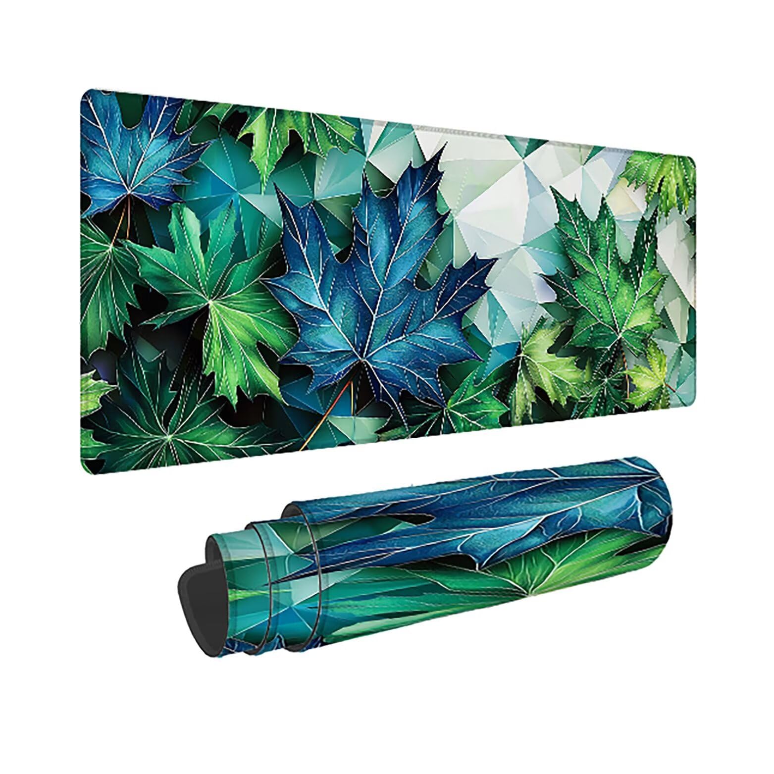Podkładka pod mysz XXL wielokolorowa roślina podkładka do gier - 1200 x 600 x 3 mm - podkładka na biurko z antypoślizgową gumową podstawą, podkładka pod mysz z wszytymi krawędziami do komputera PC