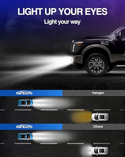 Vista 5 de Marsauto Bombillas LED antiniebla H11 H8 H16, 6000 K xenón blanco, chips CSP brillantes superiores de 360 grados DRL, bombillas halógenas