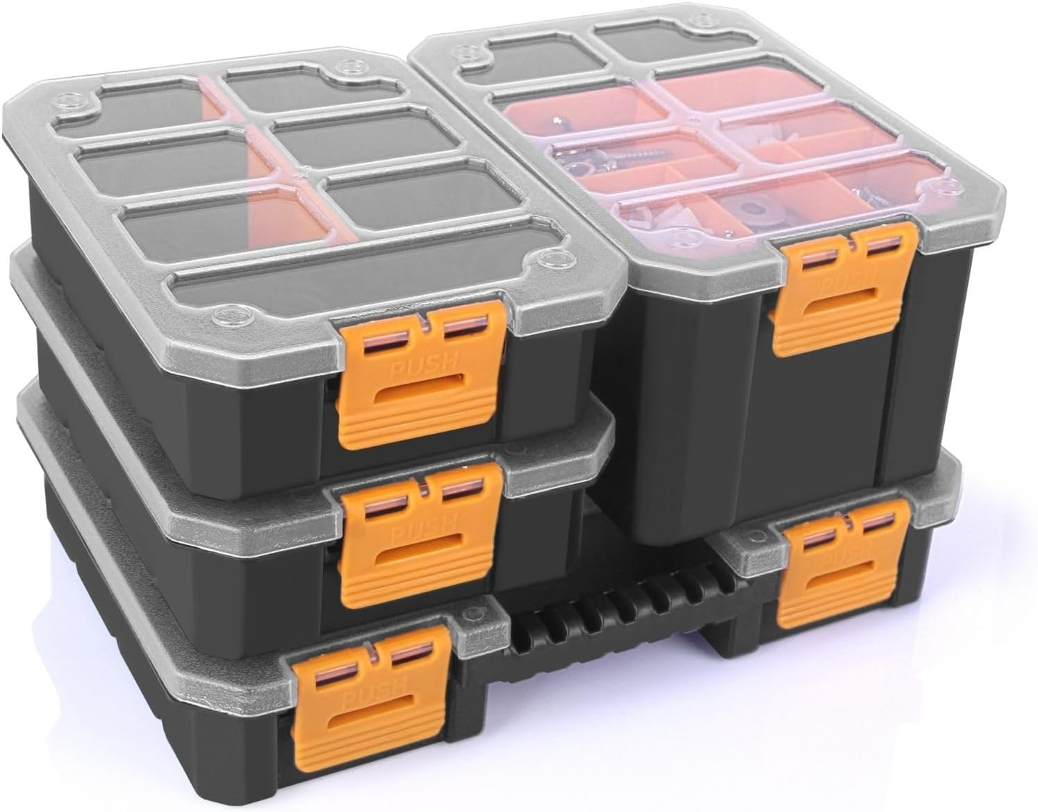 VHD 4 Pieces Hardware & Parts Organizers Set Toolbox, Compartment