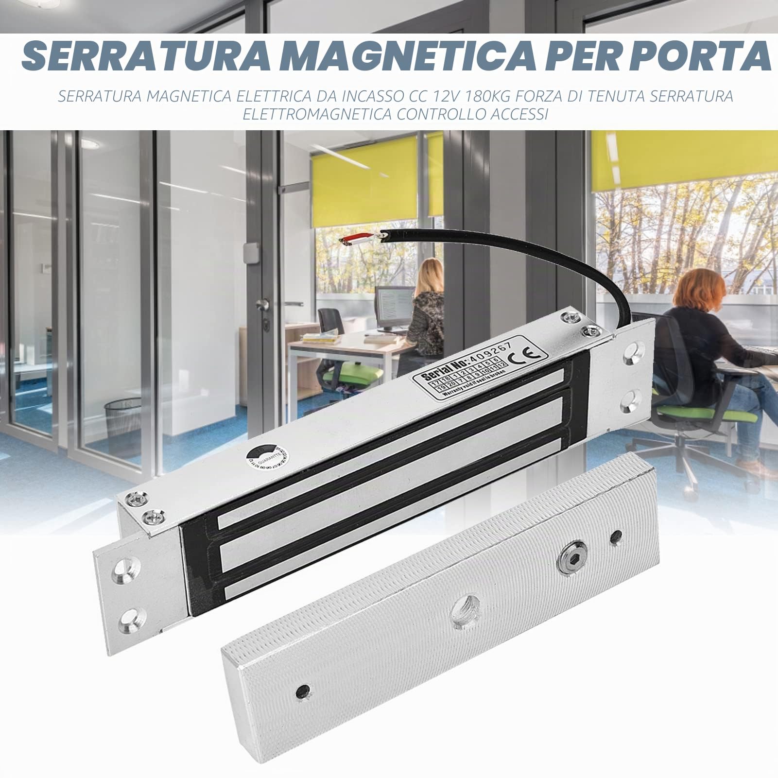 Serratura magnetica serratura elettrica door lock DC 12V induzione elettromagnetica catenaccio automatico per controllo accessi sistema di sicurezza con ritardo NC sicura (2#)