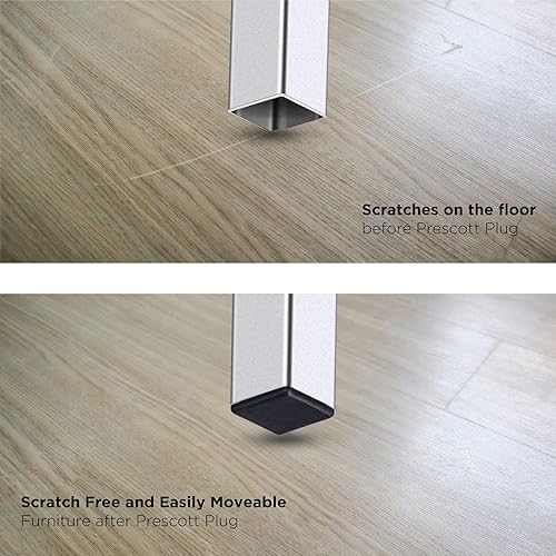 Vista 69 de Prescott Plastics Tapones de agujero de plástico acanalado de perímetro exterior de 1/2 pulgada (0.500 in), tapas cuadradas de tubo de metal negro