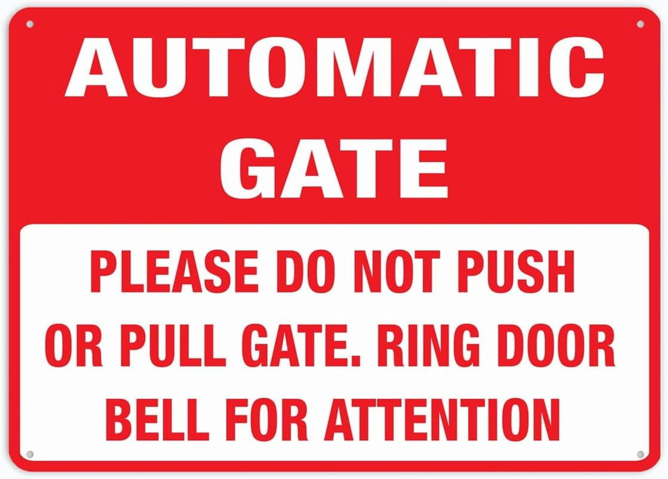 (2-Pack) Metal Tin Sign Automatic Gate Ring Door Bell For Attention Warning Sign Home Kitchen Farm Garden Garage Wall Decor 12X8 Inch