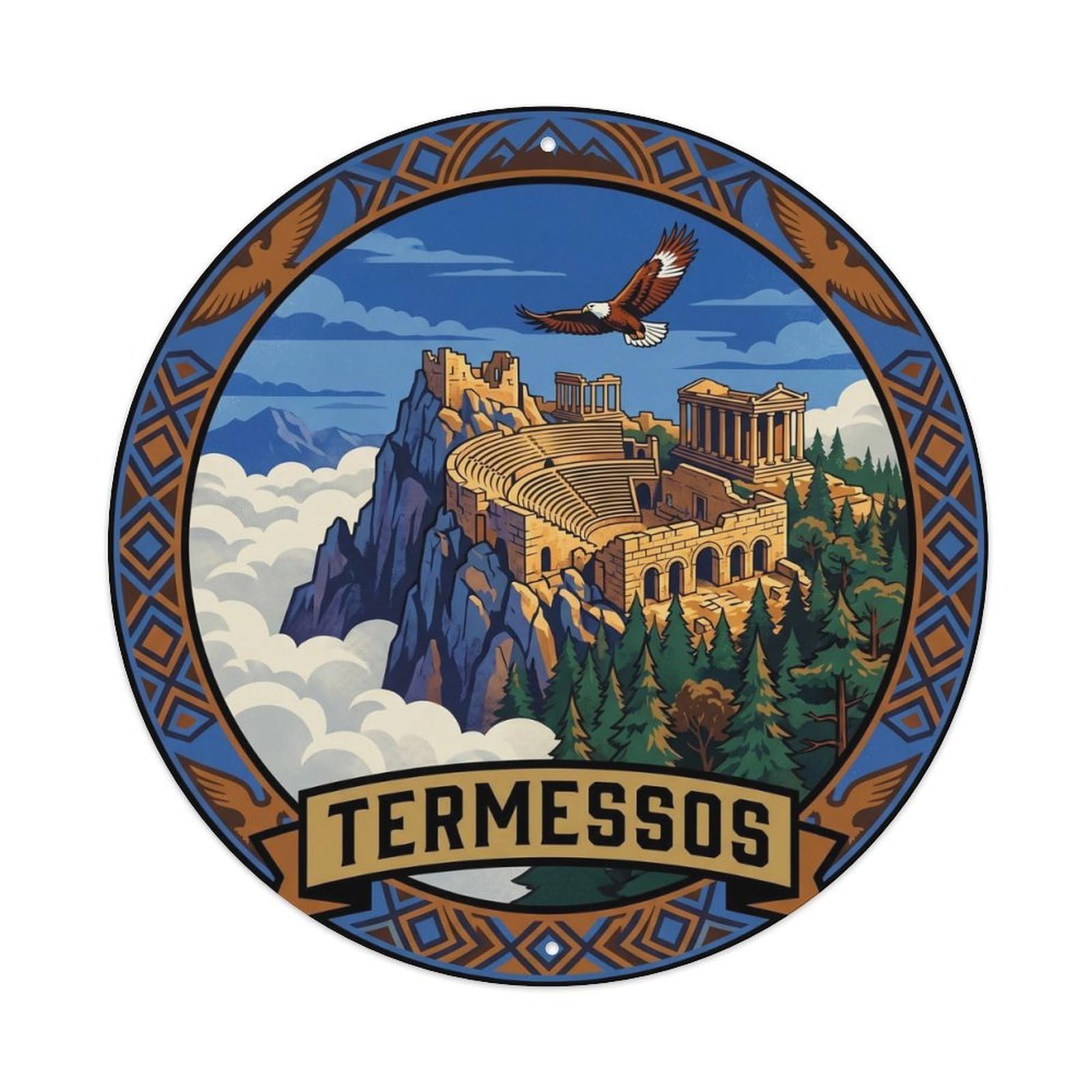 Termessos Mountain Ruins Antalya Turkey Travel Metal Tin Sign