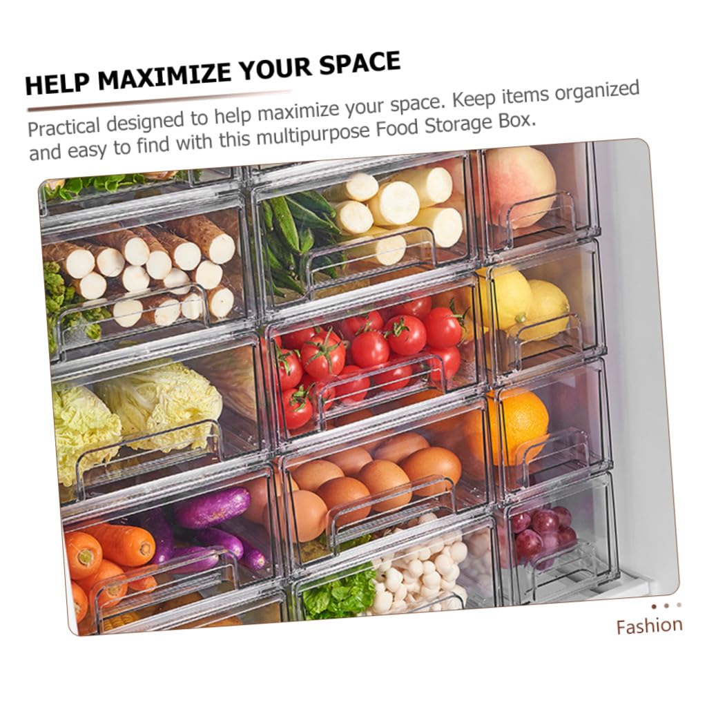 Toyvian Caja Organizadora para Frigorífico Tapa Transparente de Pet, Gran Capacidad y Ahorro de Espacio Adecuado para Conservar Frutas y Sobras en Nevera