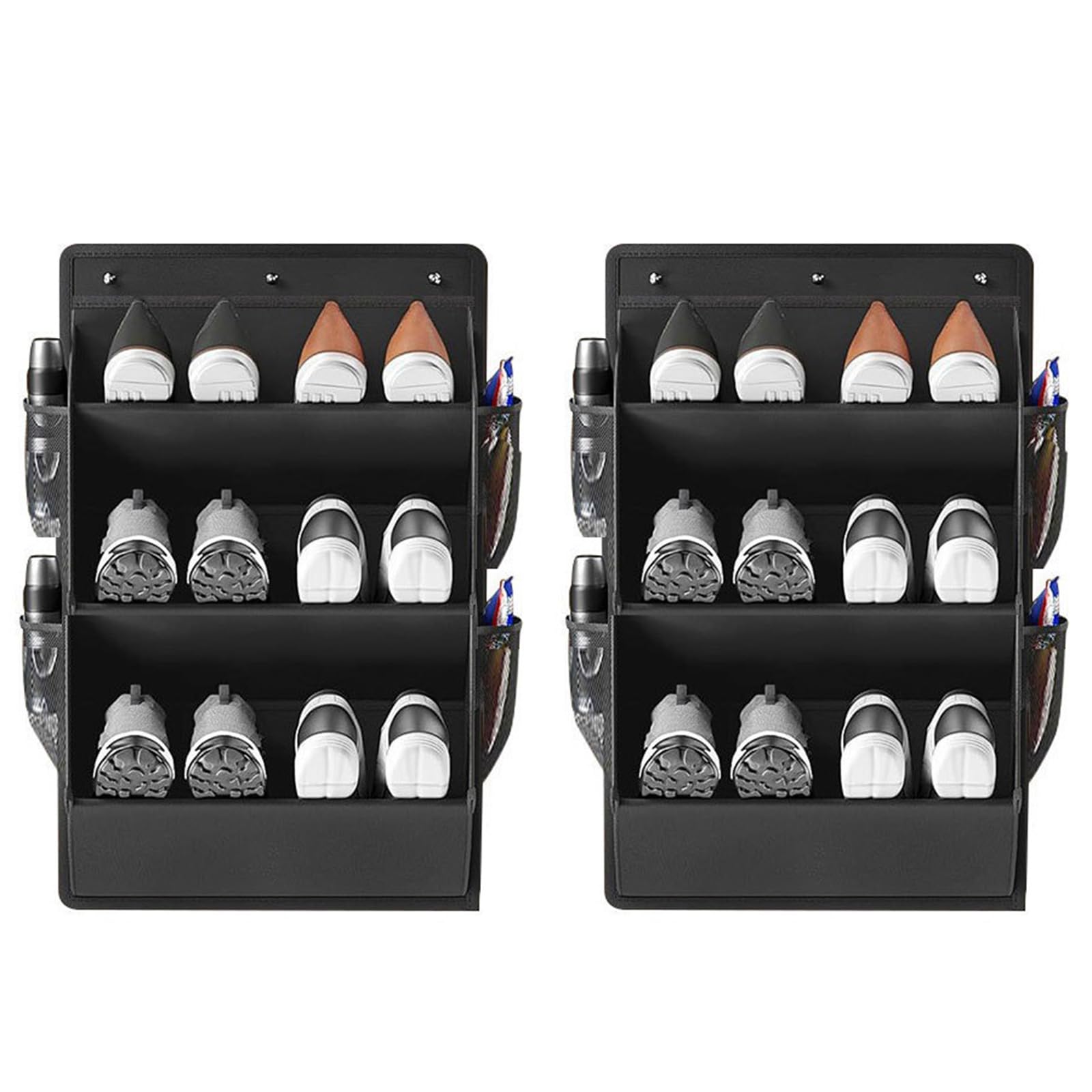 Almacenamiento Trasero de Puerta Flexible con Bolsillos Reforzados para Zapatos, Accesorios y gestión de artículos de Limpieza, Zapatero de Espacio pequeño