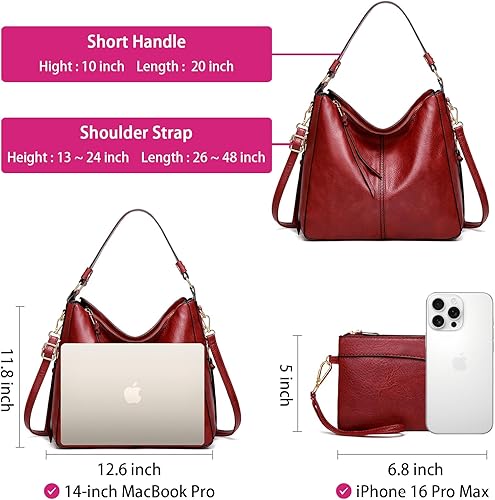 Miniatura 4 de Bolso de mano grande de diseño moderno para mujer, bolso cruzado de cuero suave, bolso y cartera, color negro y marrón