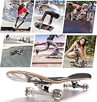 Vista 7 de ChromeWheels Monopatín de 31 pulgadas, doble patada, monopatín crucero, longboard de 8 capas de arce, para niños y principiantes