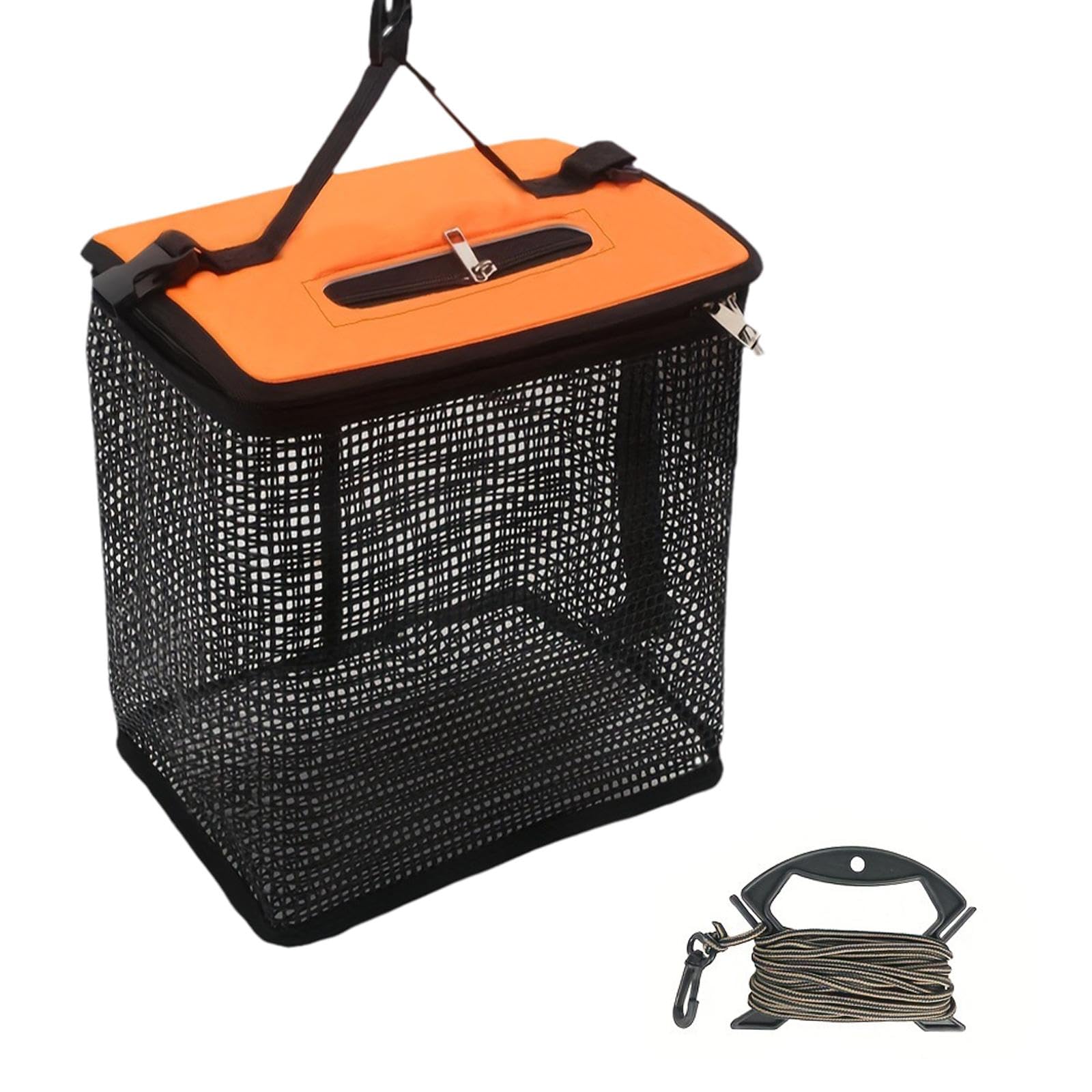 KESOTO Cesta Flotante para Peces Bolsa de Almacenamiento de Peces Plegable Red de Pesca Portátil Cesta de Protección con Nailon Adecuada para Pesca en Agua D