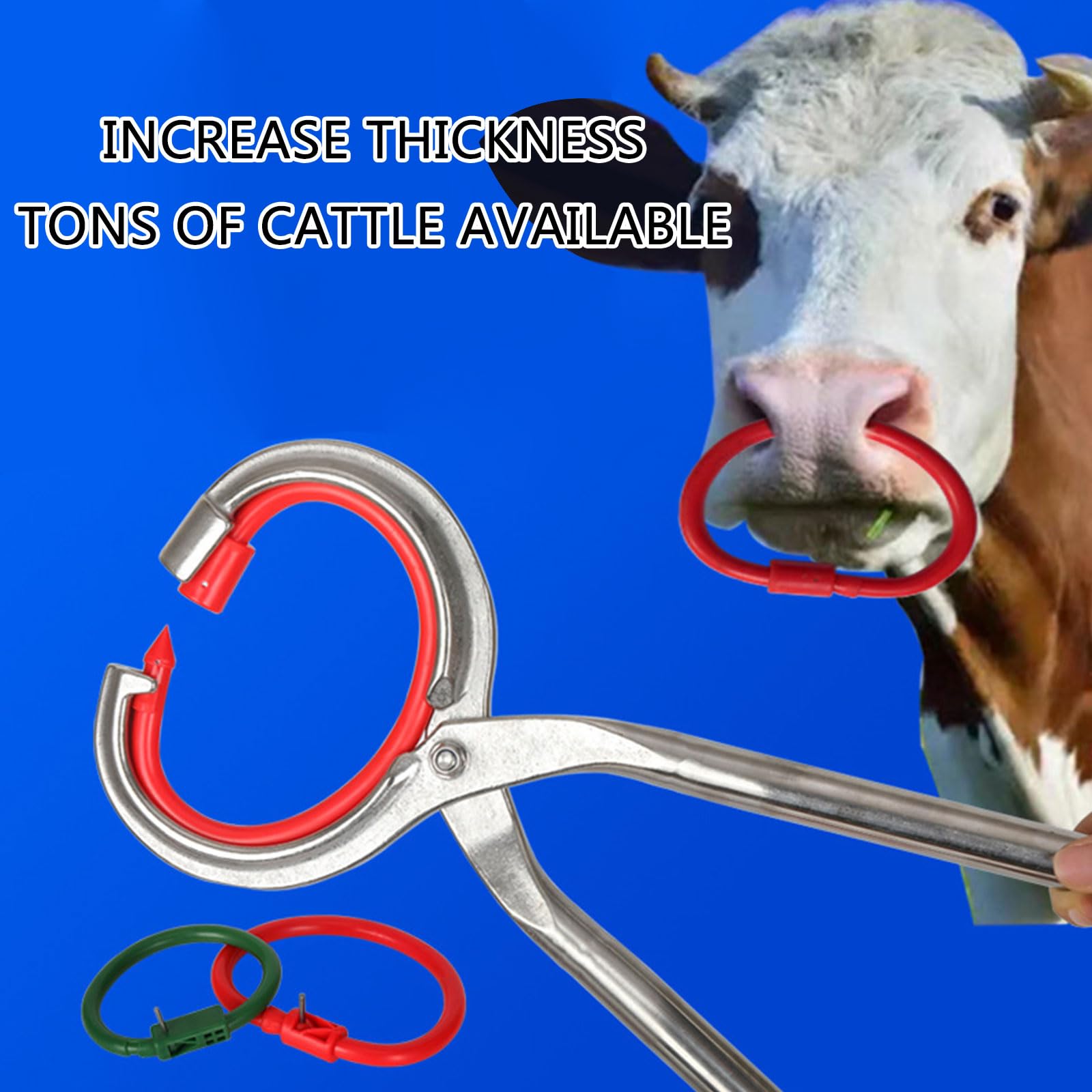 Alicates para anillos de nariz de ganado para cría de animales, alicates cómodos de usar para uso agrícola, herramienta de perforación, herramienta de anillos de nariz de animales