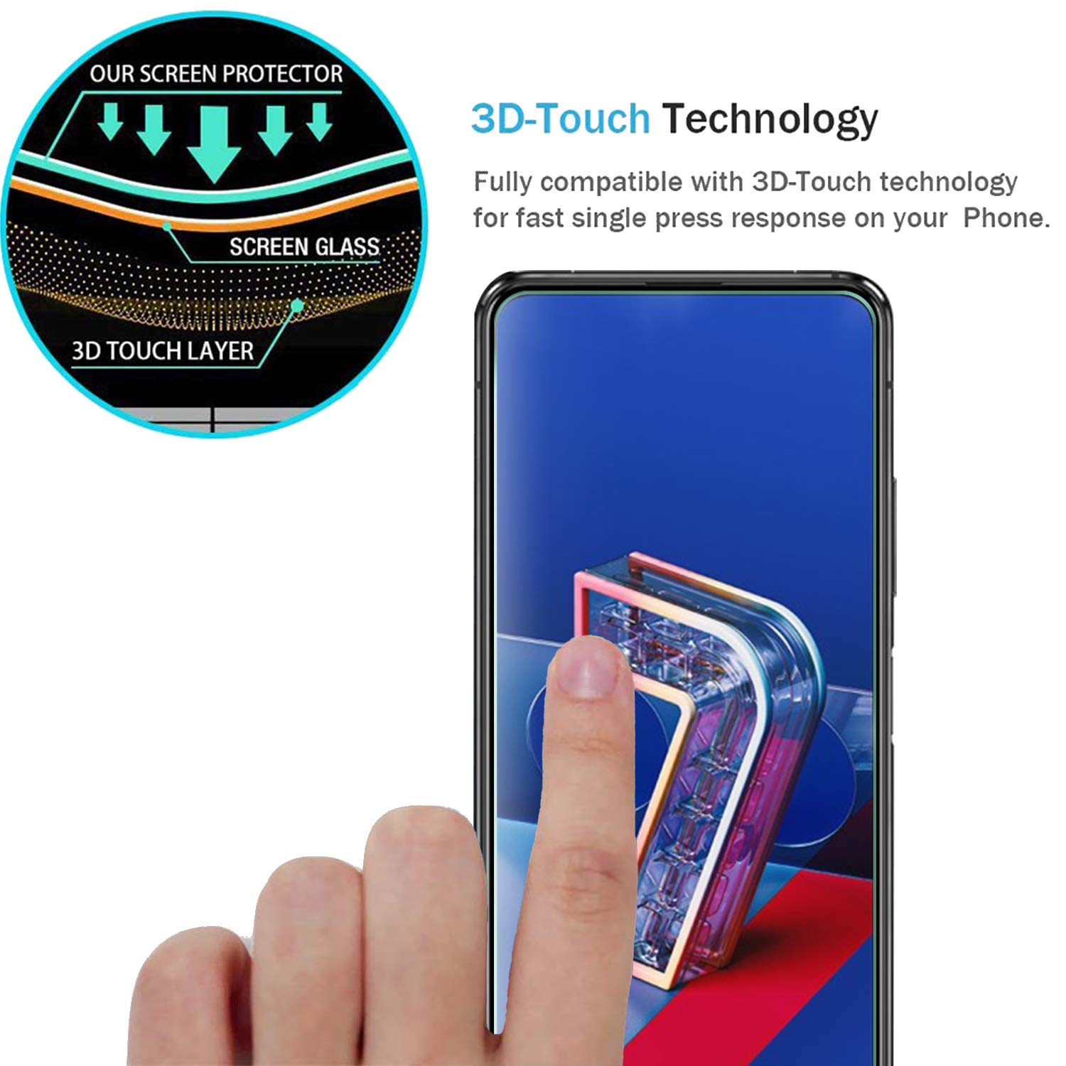 Película De Vidro 3D Asus Zenfone 6 Zs630kl / Zenfone 7 Zs670ks | Brasil