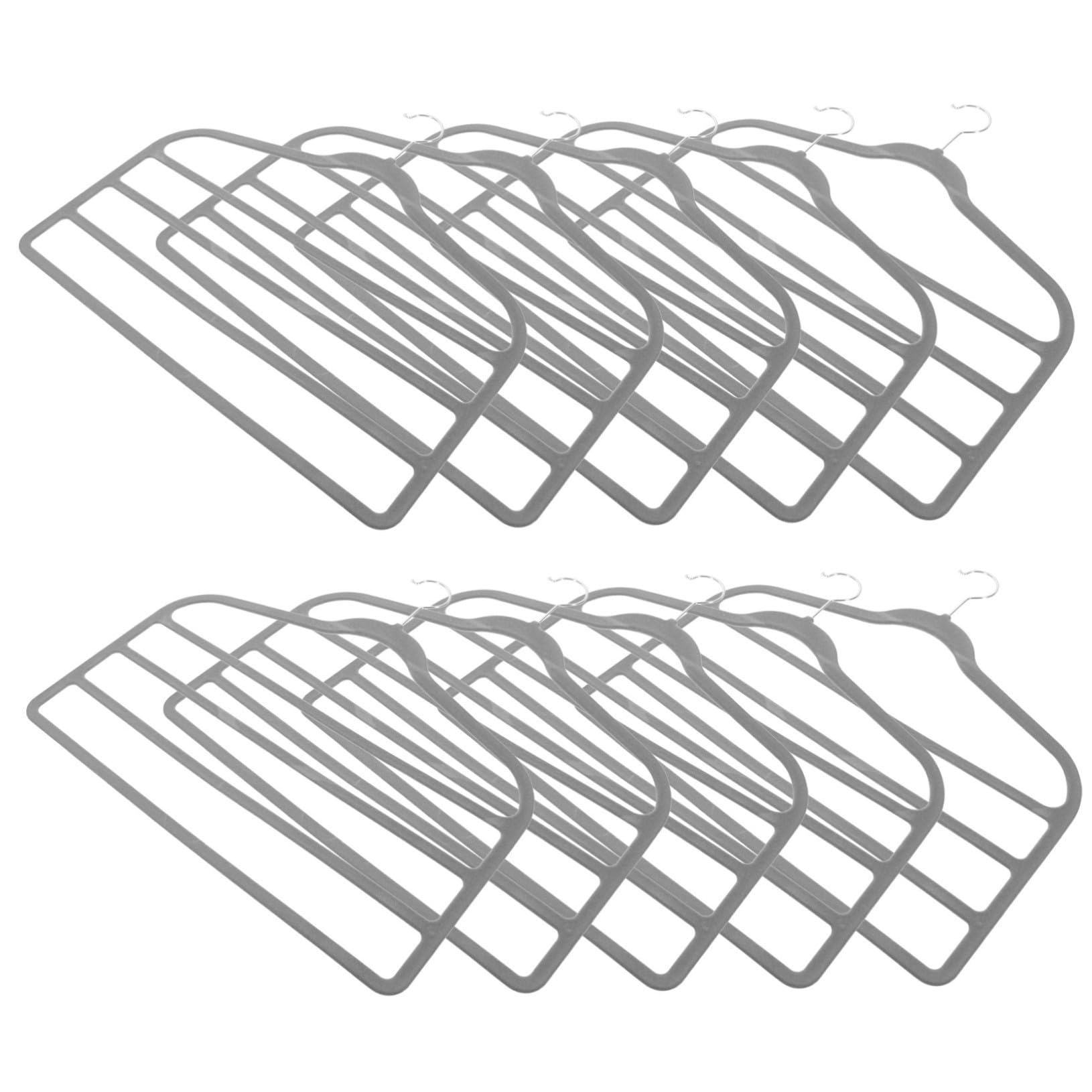 Grucce per Pantaloni Salvaspazio in Plastica Resistente Multistrato Cuscinetto Antiscivolo per Armadio Organizzato da Casa, Set 10 Pezzi