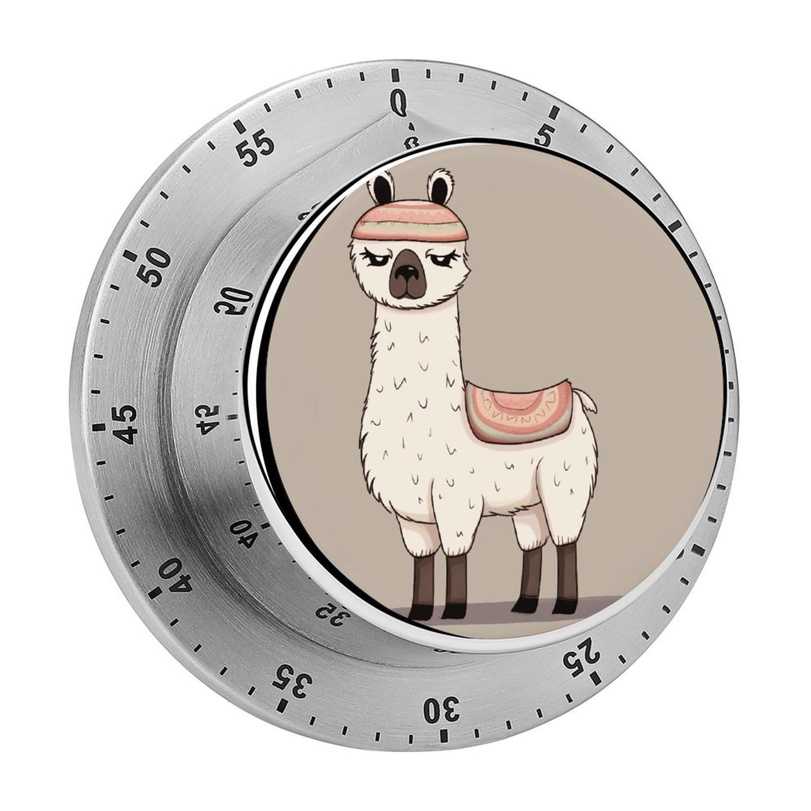 No Drama Llama Timer Loud Mechanical Timer Stainless Steel 60-Minute Kitchen Timers Waterproof Chef Cooking Timers Sport Countdown Clock Portable Countdown Alarm Adult