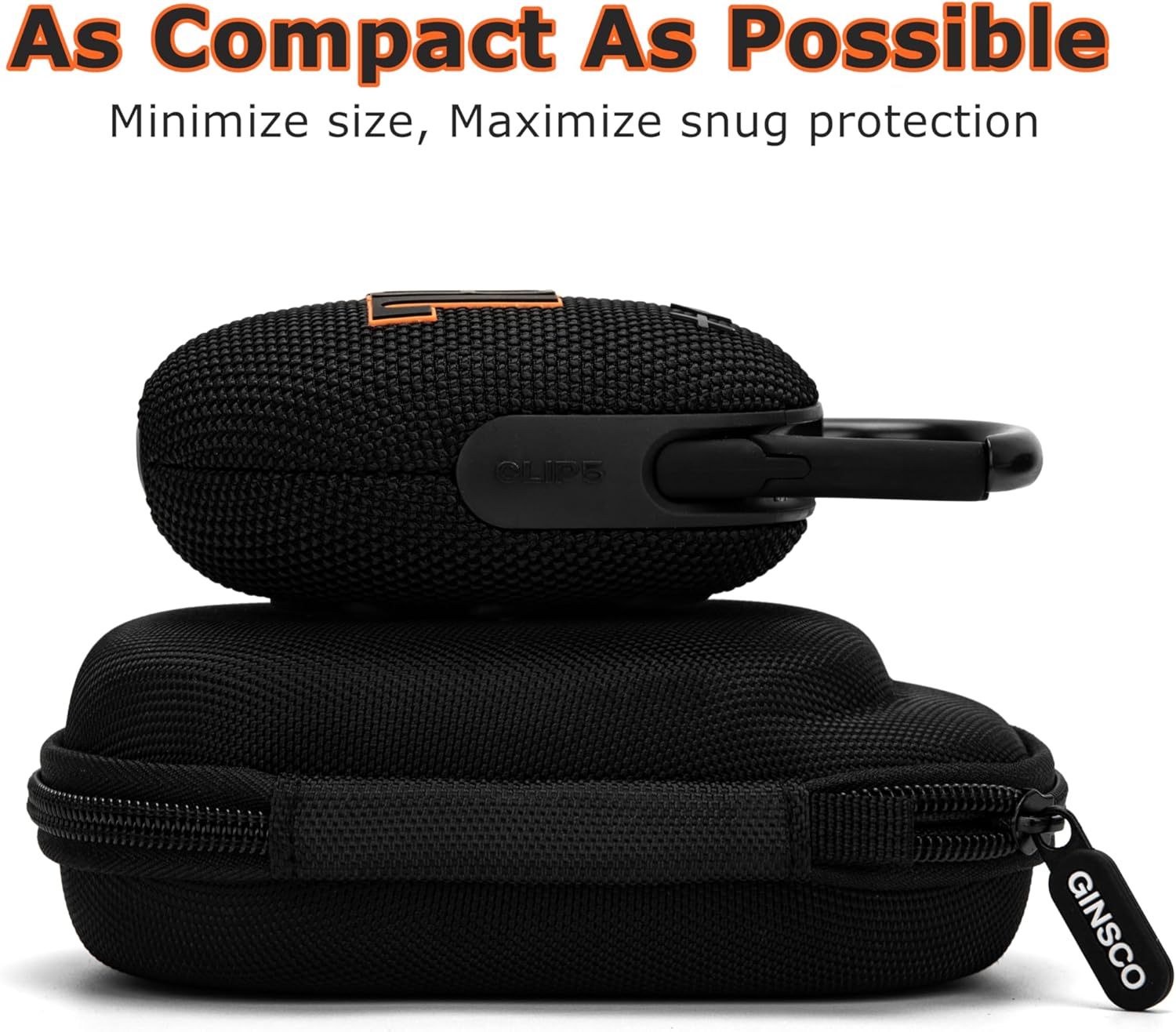 Ginsco Hard Case for JBL Clip 5 - Ultra-Portable, Waterproof Dustproof Bluetooth Speaker, for Soundcore Select 4 Go Bluetooth Shower Speaker by Anker Hard Shell Carrying Case for Outdoor and Travel - Image 6