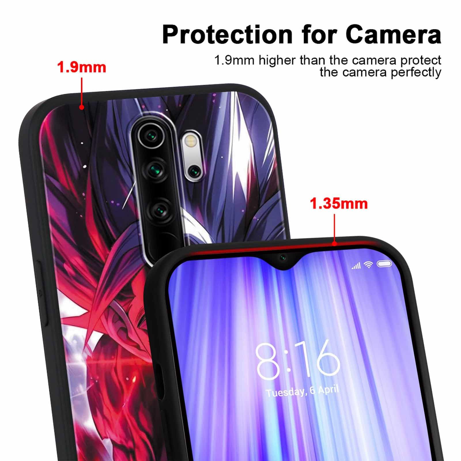 PBNDJVG 2 Confezioni Anime Custodia per Xiaomi Redmi Note 8 Pro 6.53 Pollici, Manga Con Modello Disegno Protezione Case TPU Silicone Antiurto Cover per Donne Ragazze Kawaii,01
