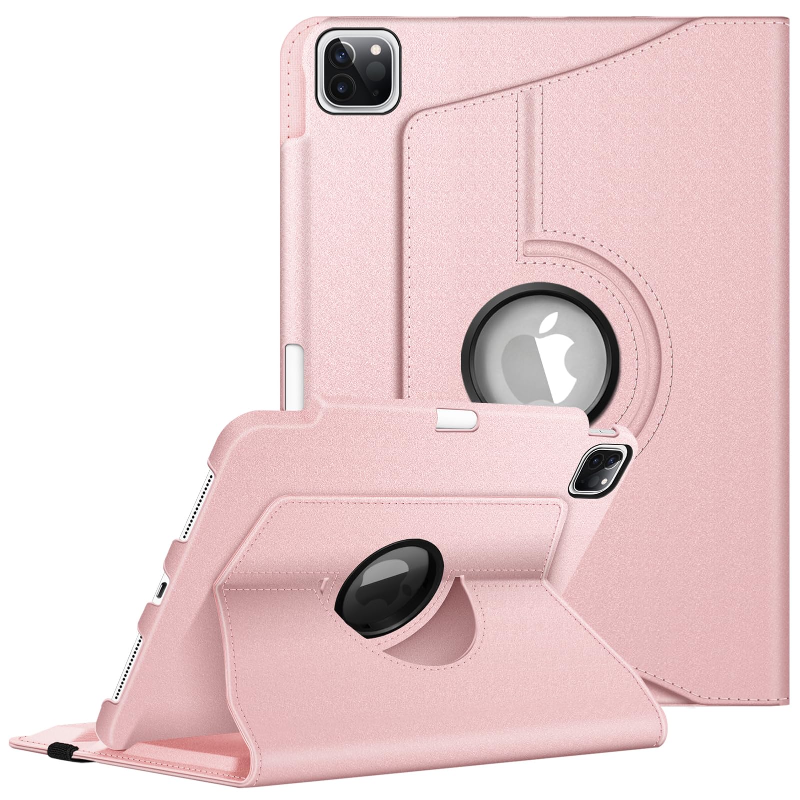 FINTIE Rotating Case for iPad Pro 11 Inch (2020-2018), Rose Gold